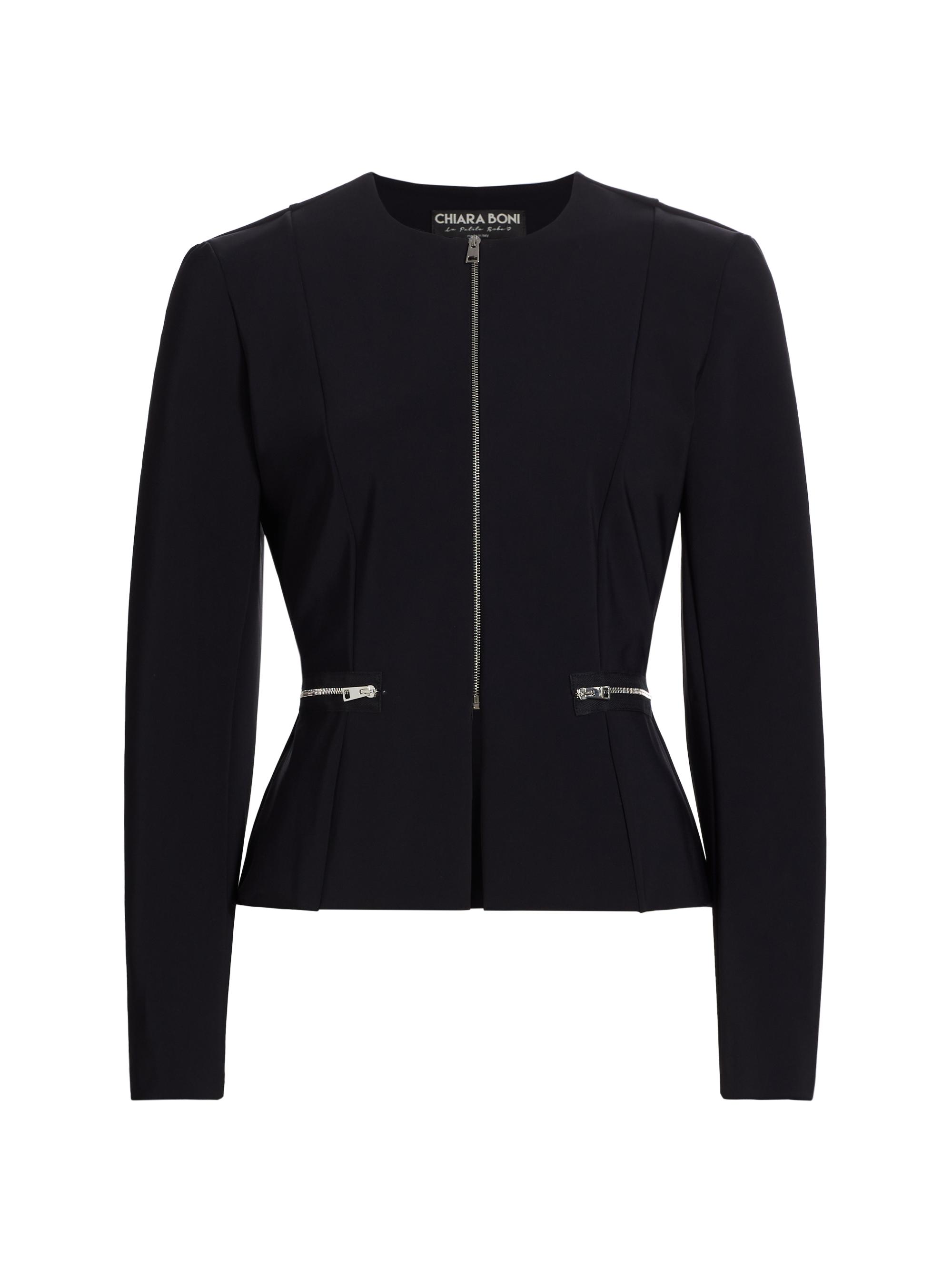 Chiara Boni La Petite Robe Women's Felce Zipper Peplum Jacket - Black