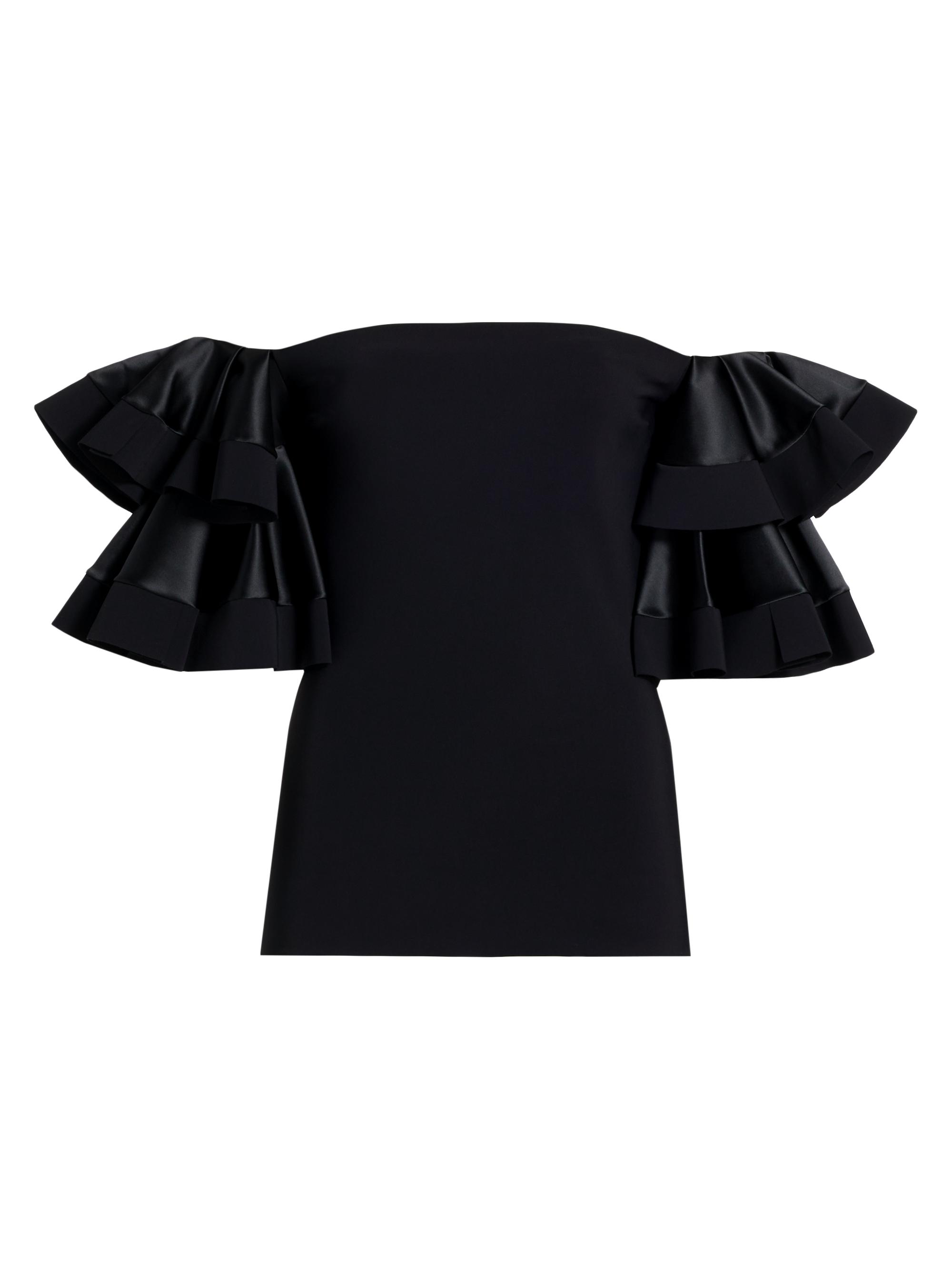 Chiara Boni La Petite Robe Women's Pratyra Ruffle-Sleeve Top - Black