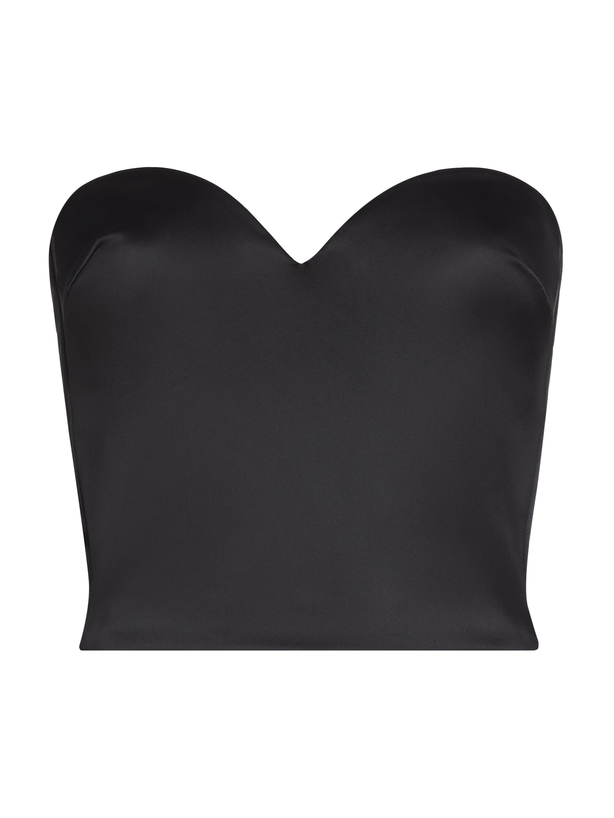 Chiara Boni La Petite Robe Women's Corchrystele Satin Bustier Top - Black
