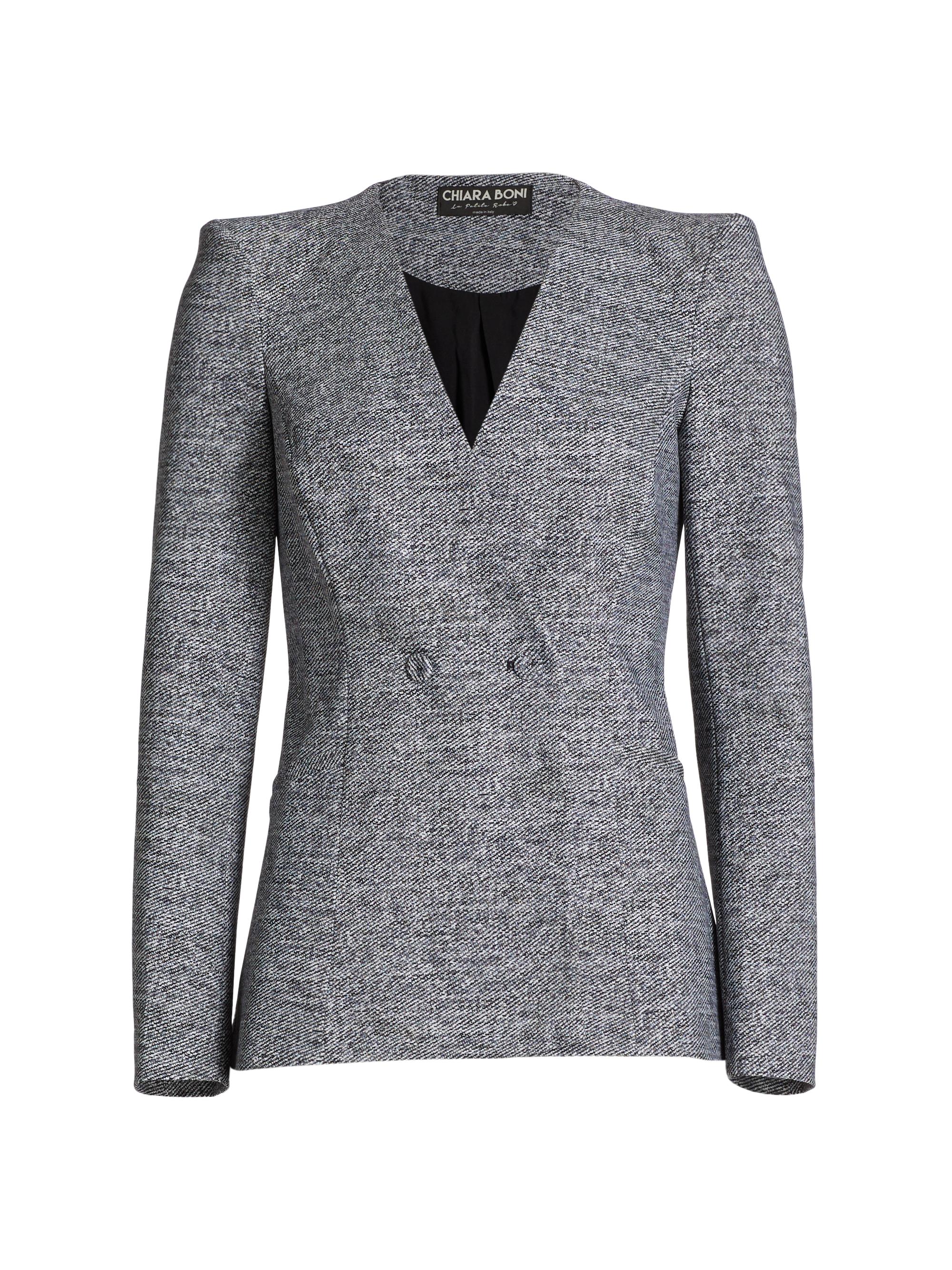 Chiara Boni La Petite Robe Women's Patipo Structured Tweed Blazer - Tweed Cavalry
