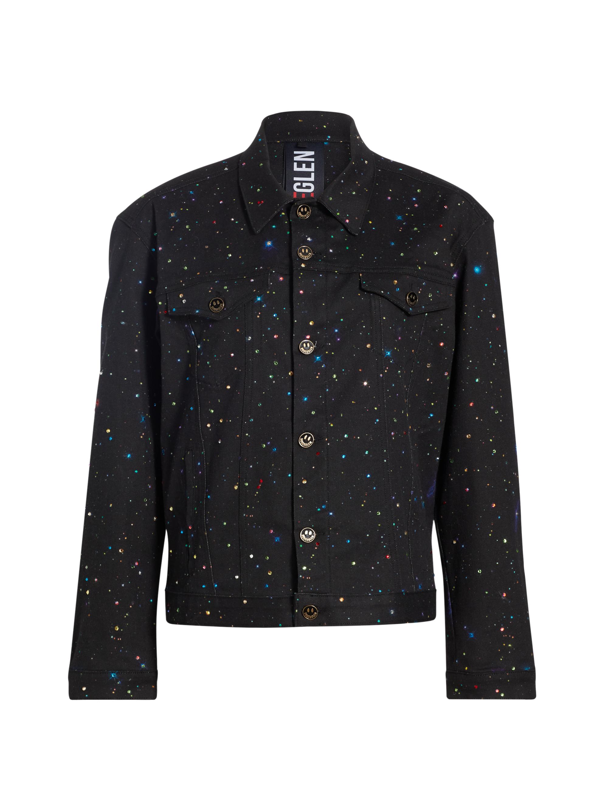 BruceGlen Women's Cosmo Printed Denim Jacket - Black