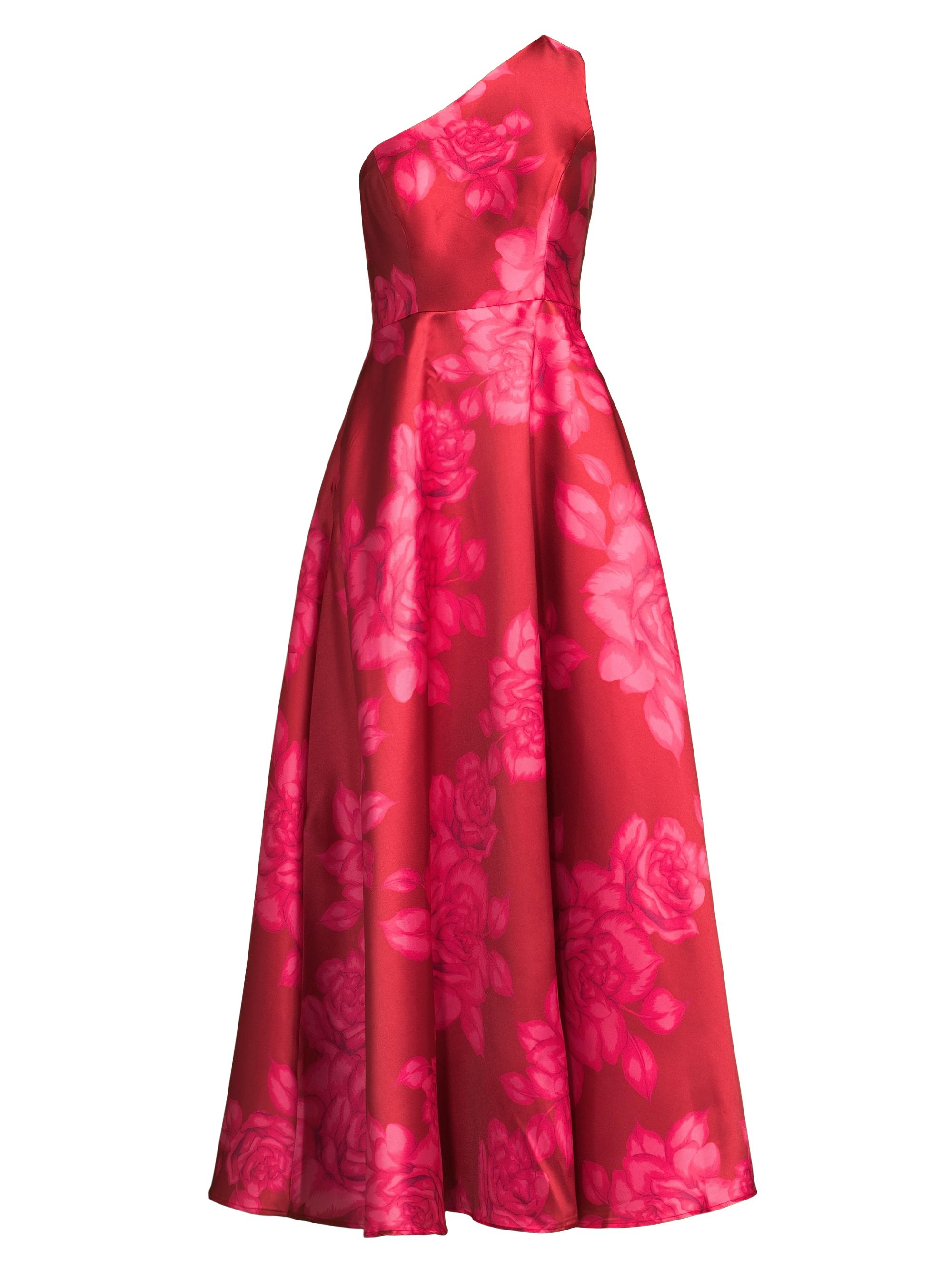Hutch Women's Cassandra Floral Mikado One-shoulder Gown - Red Rose
