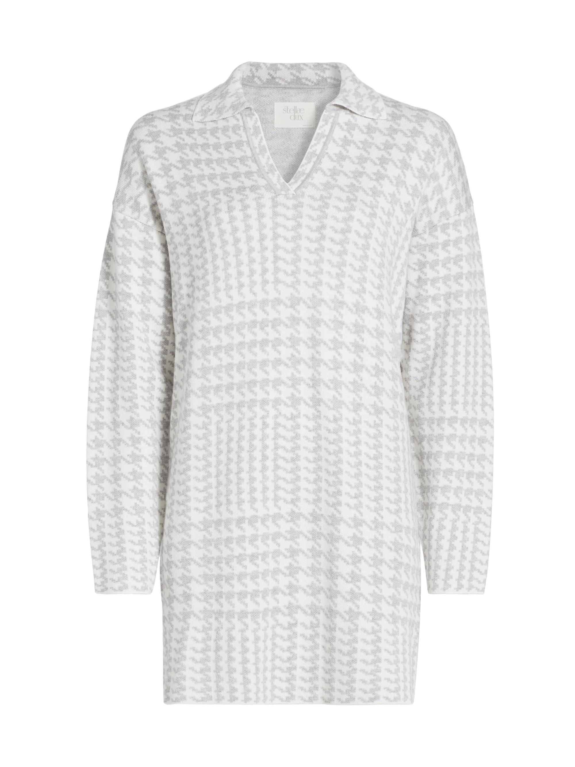 Houndstooth Knit Minidress