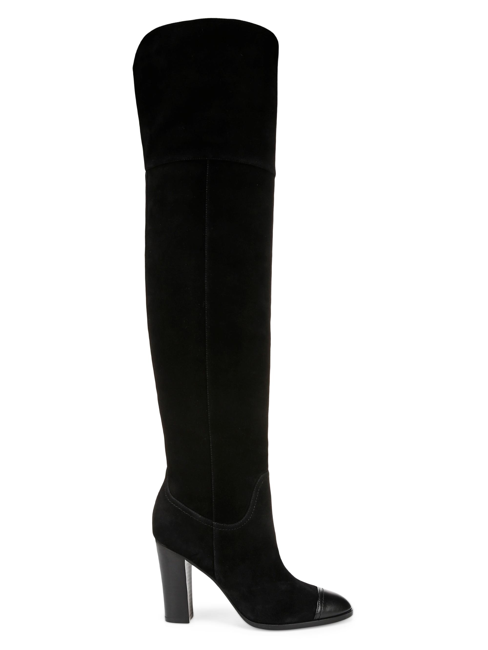 Veronica Beard Women's Conrad Suede Over-The-Knee Boots - Black