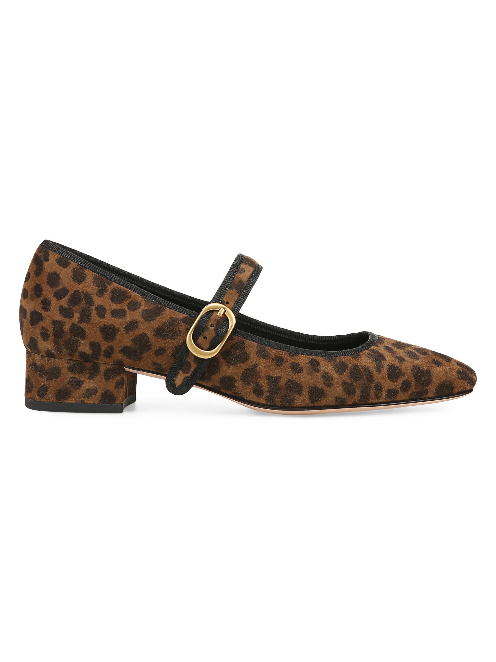 Veronica Beard Women's Cade Suede Mary Janes - Leopard