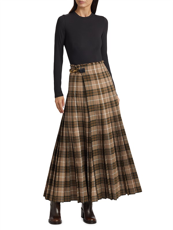 Shop Burberry Check Wool-Blend Knit Maxi Skirt | Saks Fifth Shop Burberry Check Wool-Blend Knit Maxi Skirt | Saks Fifth