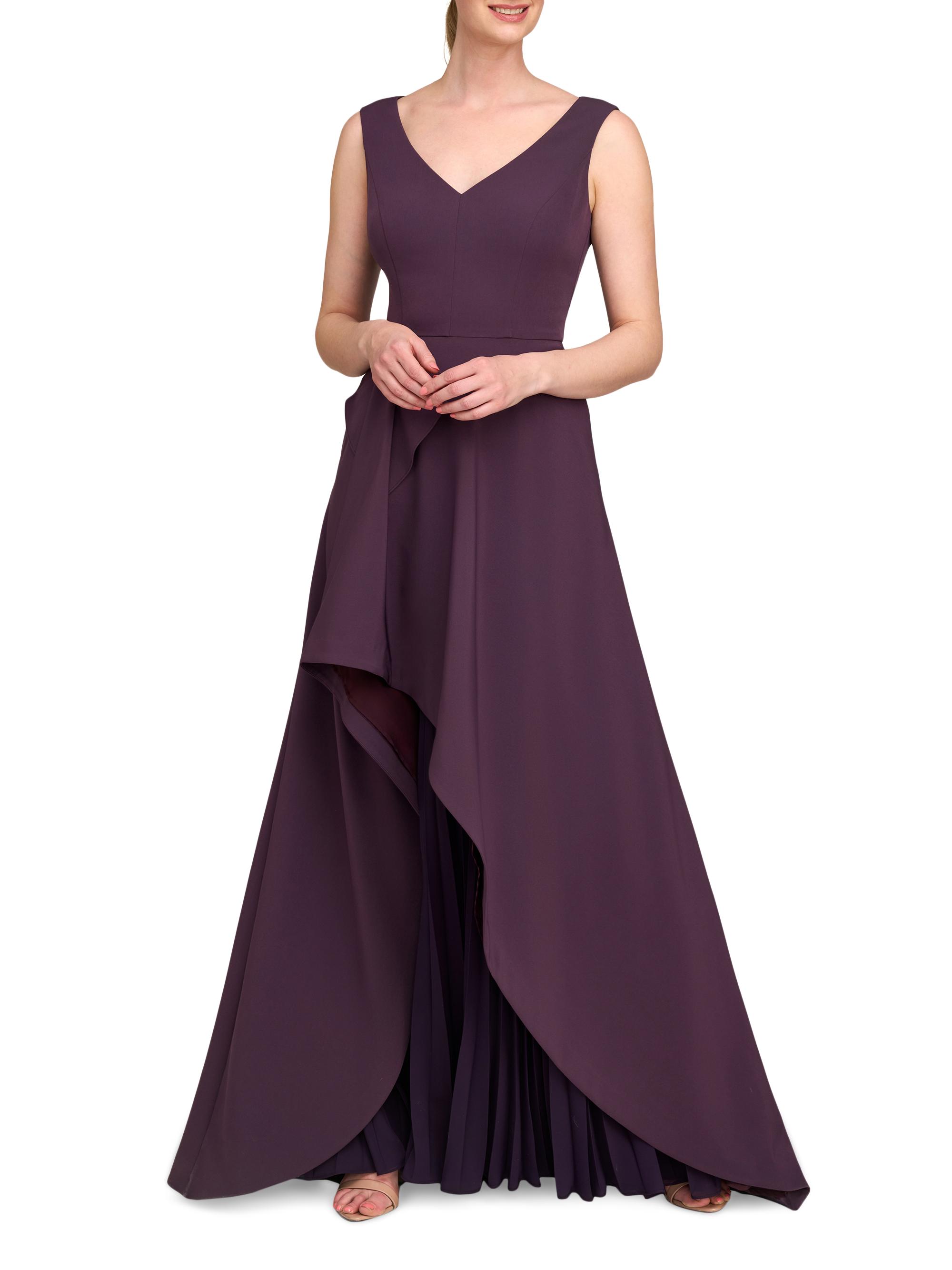 Kay Unger Women's Aster Draped Flare Gown - Fig