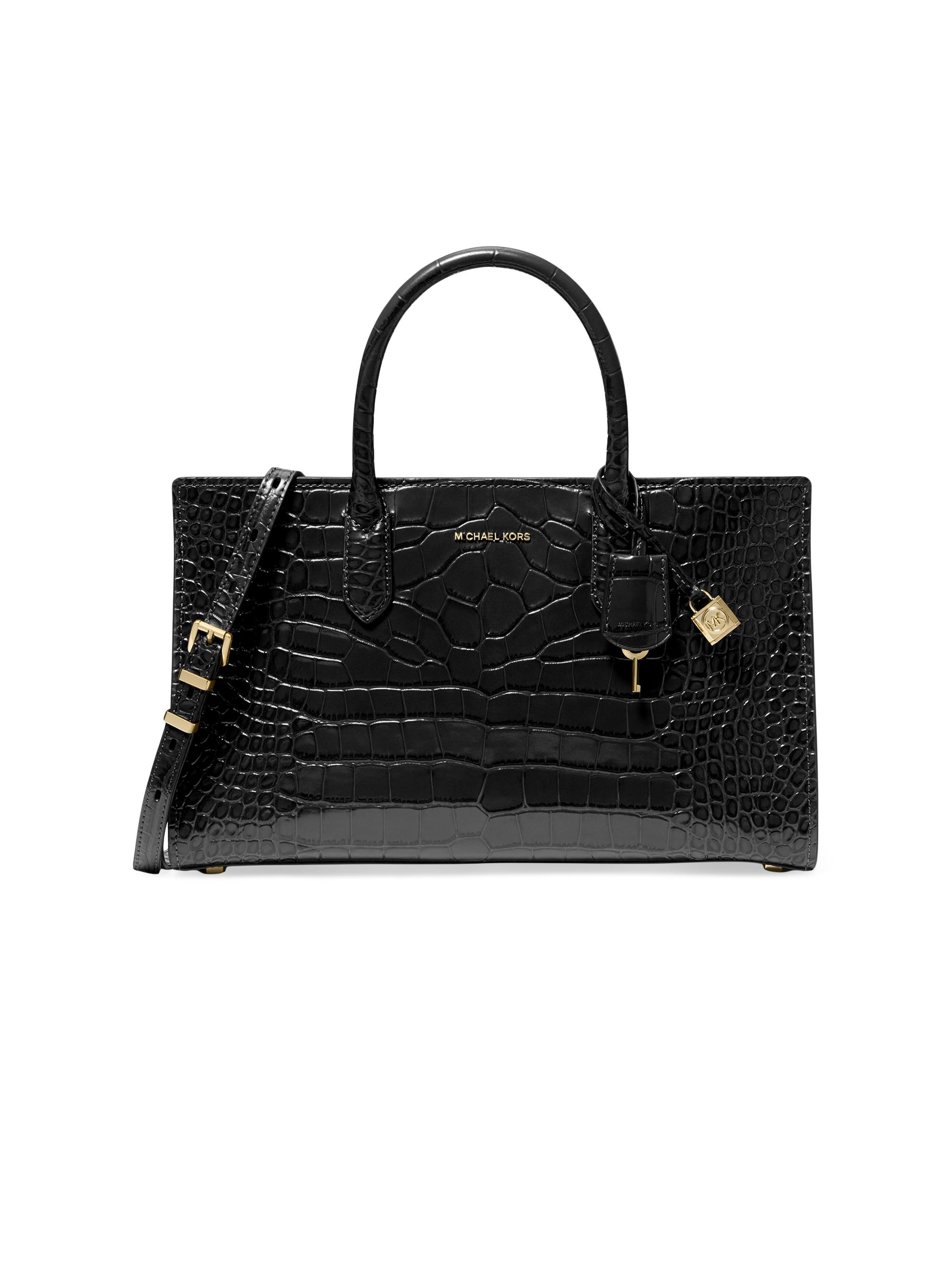 MICHAEL Michael Kors Women's  East-West Embossed Leather Satchel - Black