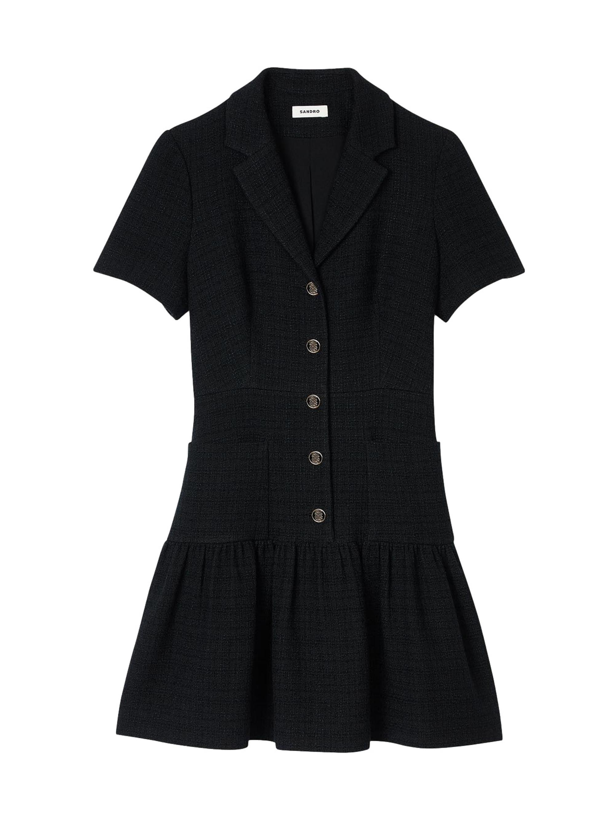 Sandro Women's Short Tweed Dress - Black