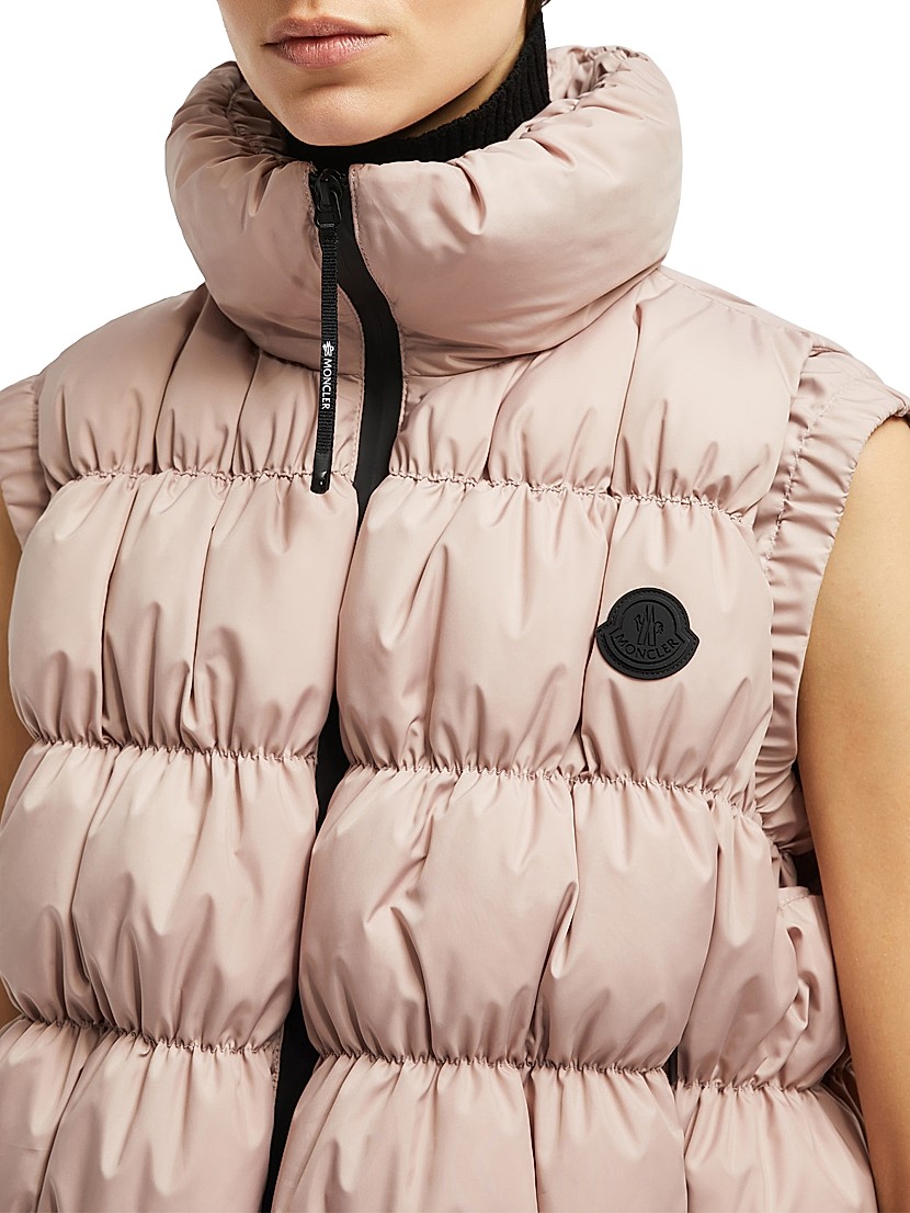 Shop Moncler Apriate Rouched Down Vest | Saks Fifth Avenue Shop Moncler Apriate Rouched Down Vest | Saks Fifth Avenue