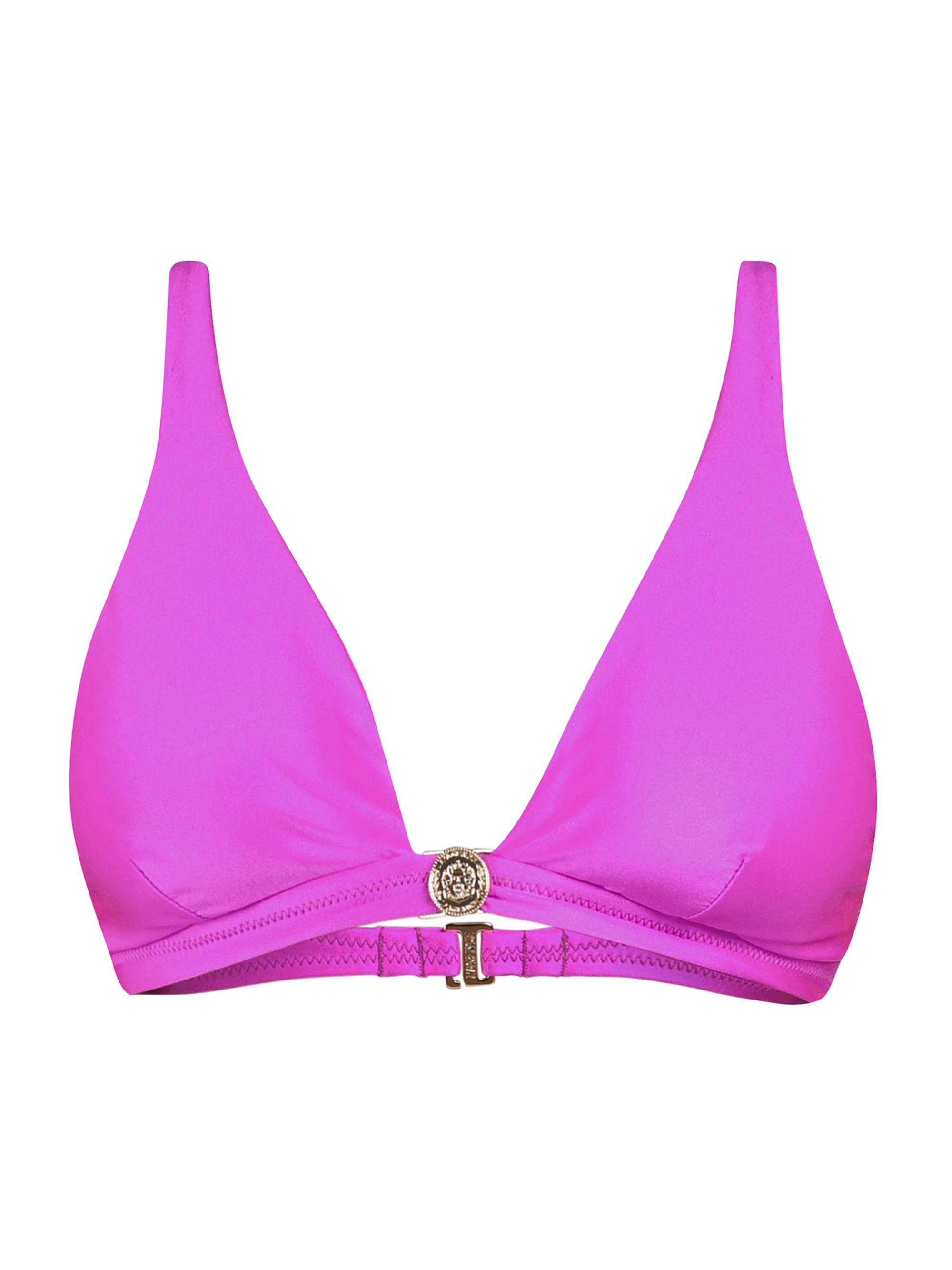 L'AGENCE Women's Shimmer Solids Lexie Triangle Bikini Top - Orchid