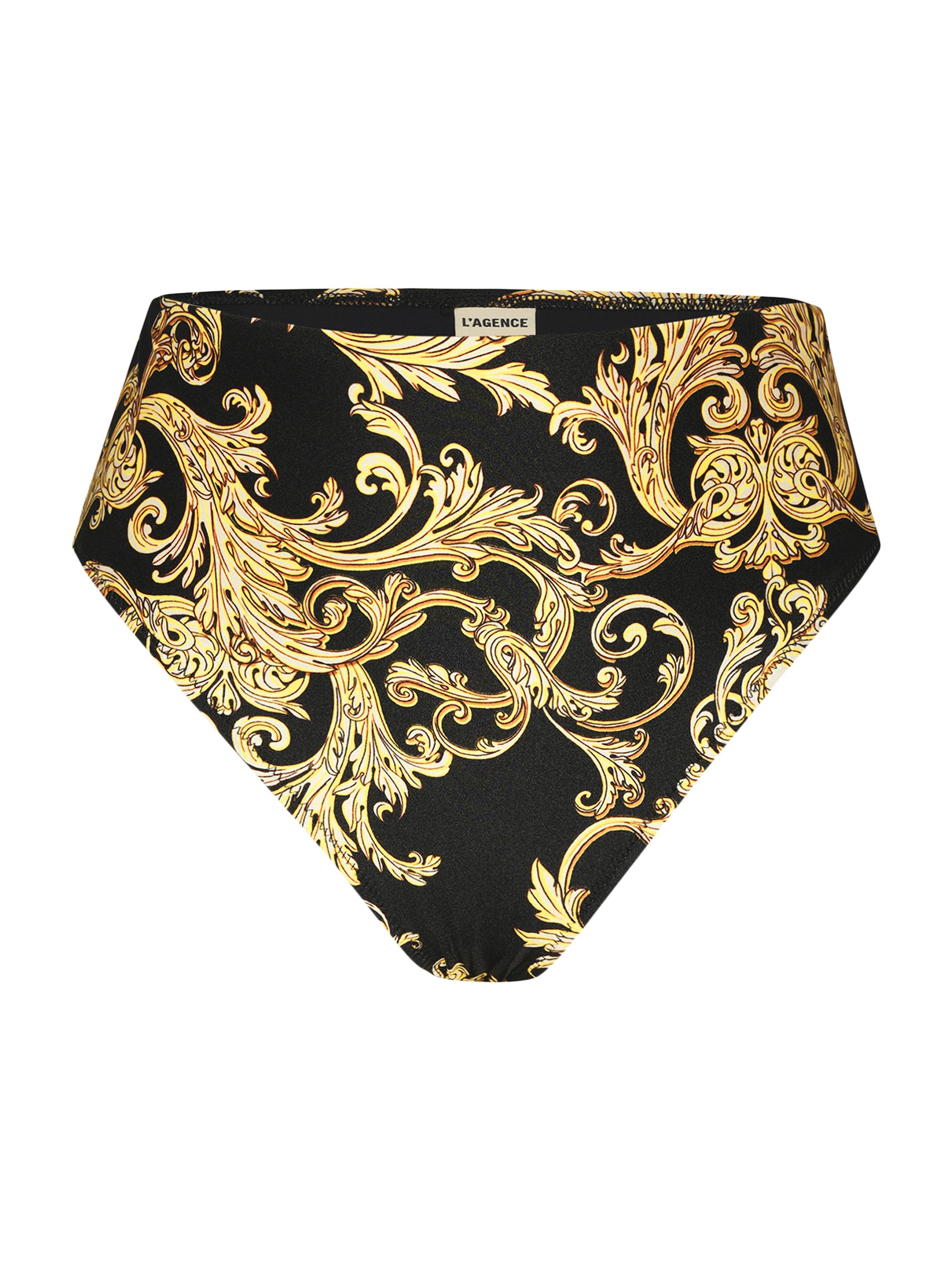 L'AGENCE Women's Baroque Vanessa High-Waisted Bikini Bottom - Black