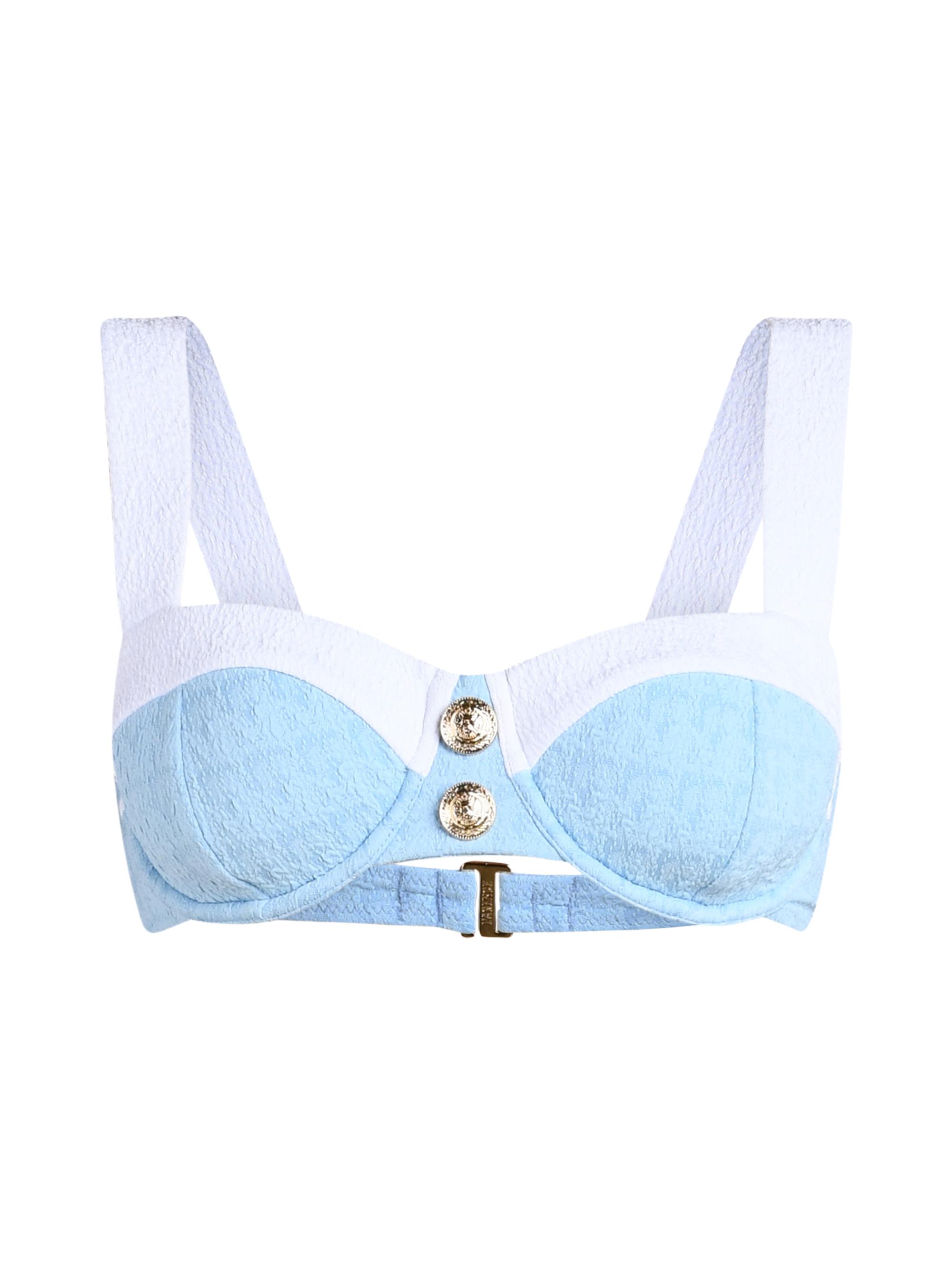 L'AGENCE Women's Colorblock Chic Alexandria Underwire Bikini Top - Powder Blue