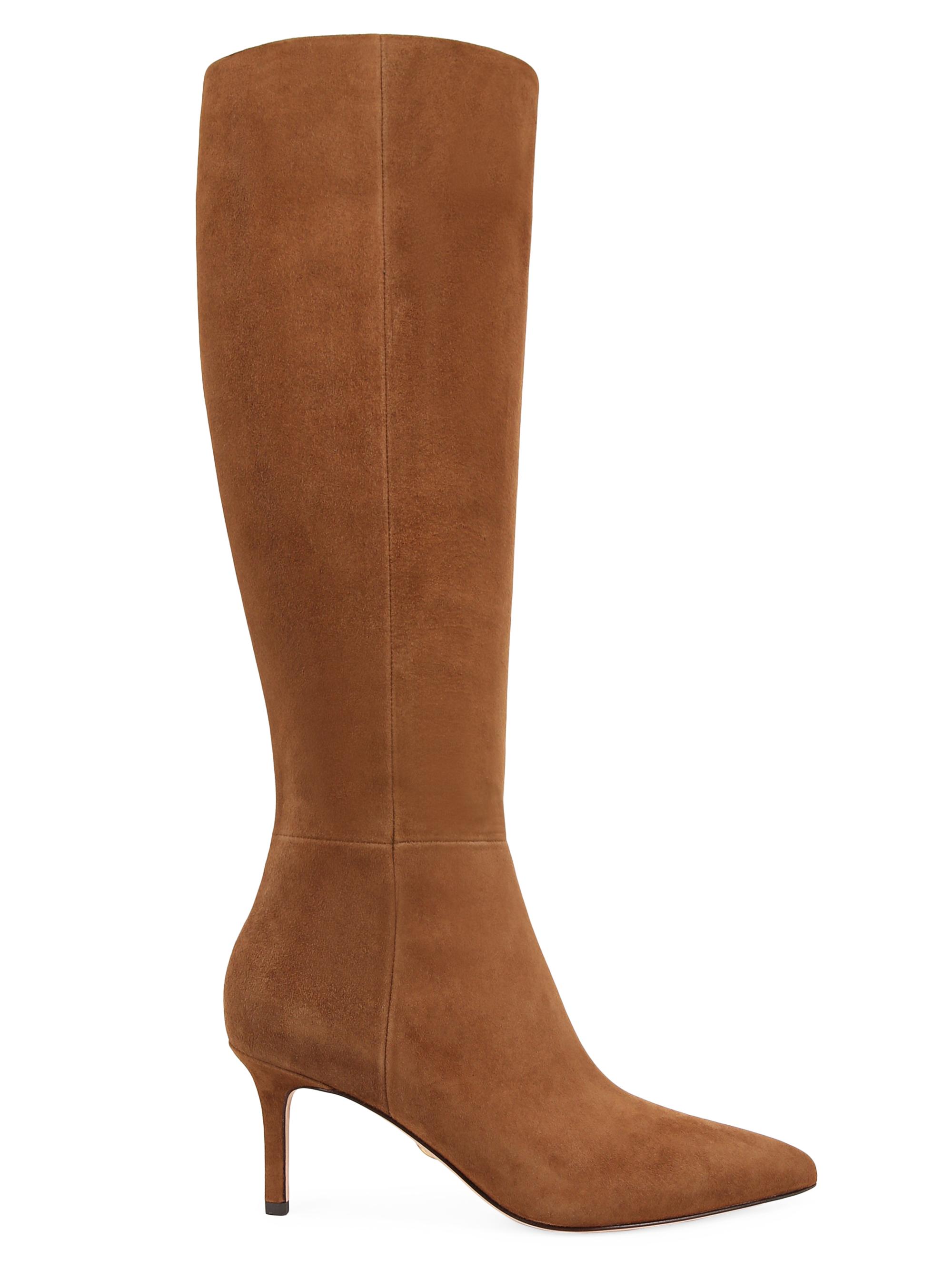 Veronica Beard Women's Lisa 70MM Tall-Shaft Suede Boots - Chestnut