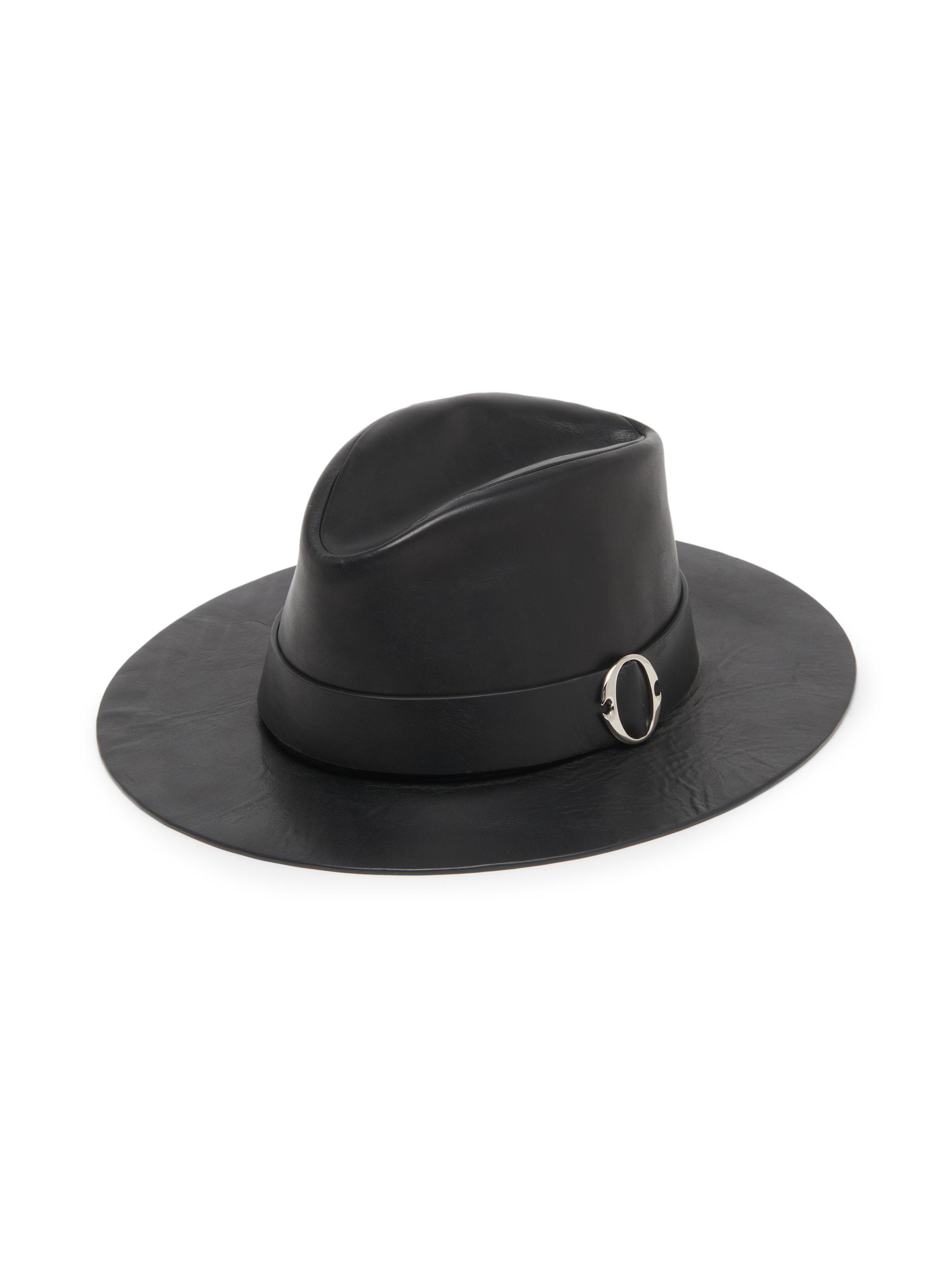 McQueen Men's Poem Leather Fedora - Black