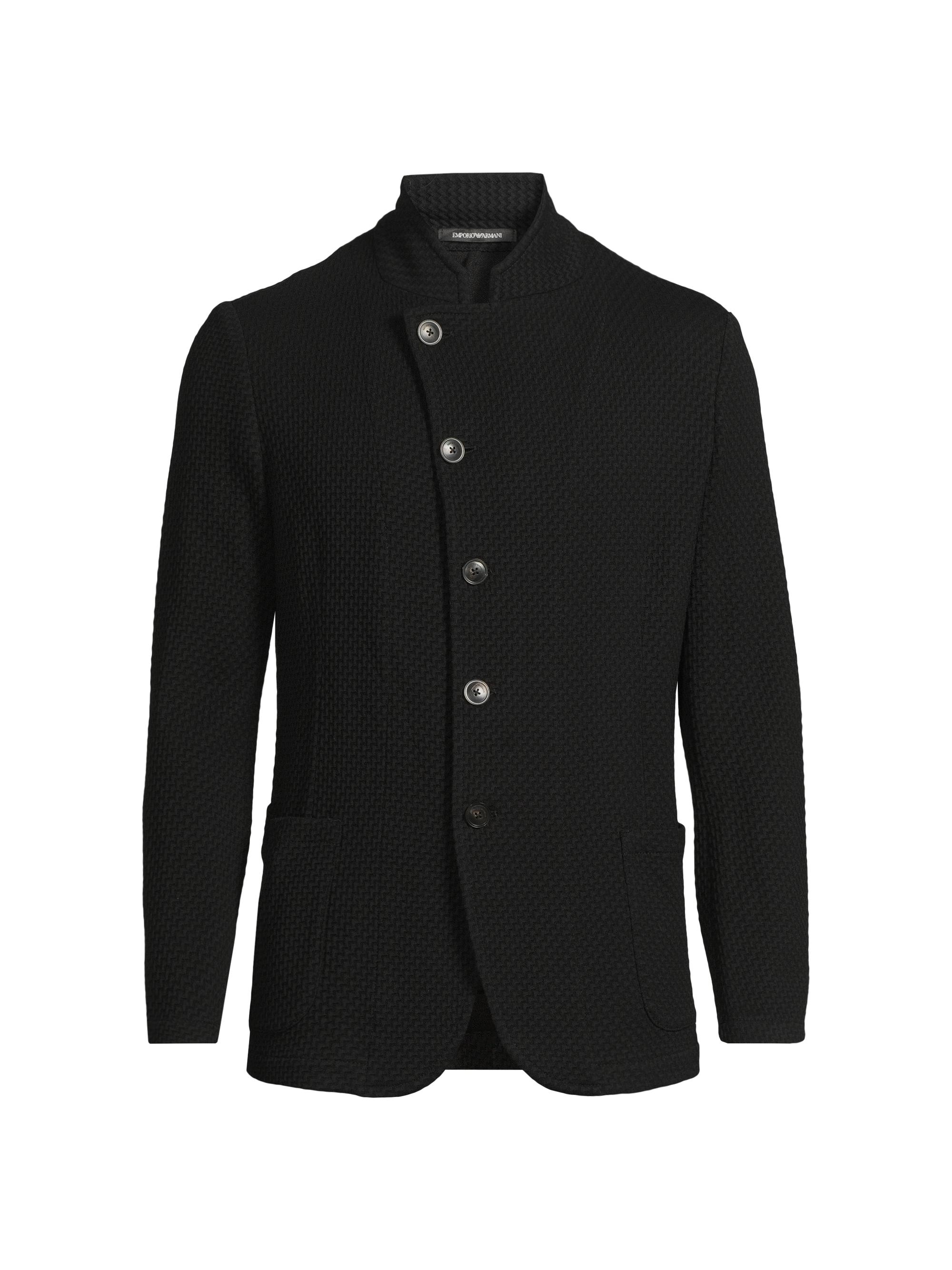 Emporio Armani Men's Neru Textured Cotton Jacket - Black