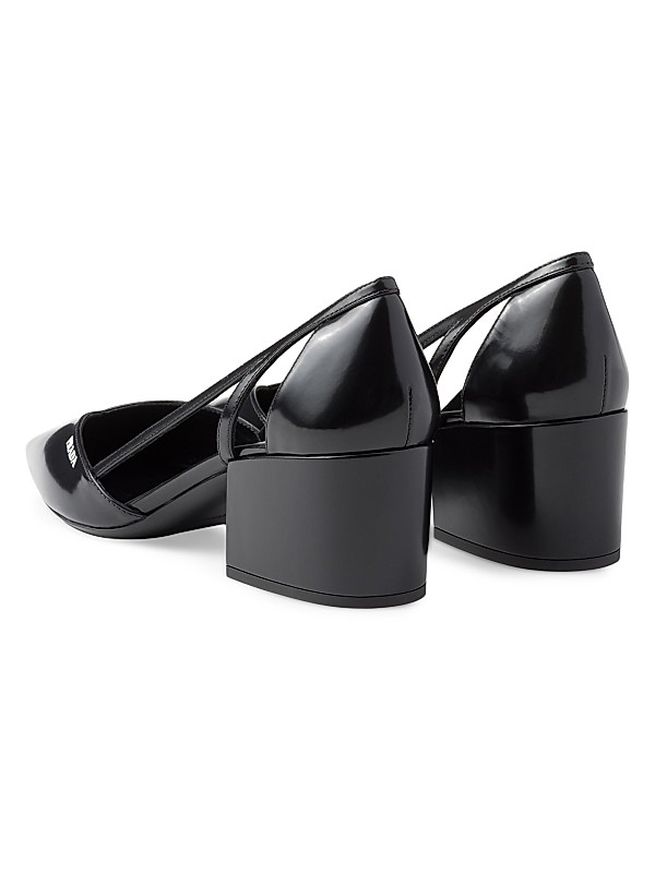 Shop Prada Brushed Leather Cut-Out Pumps | Saks Fifth Avenue Shop Prada Brushed Leather Cut-Out Pumps | Saks Fifth Avenue