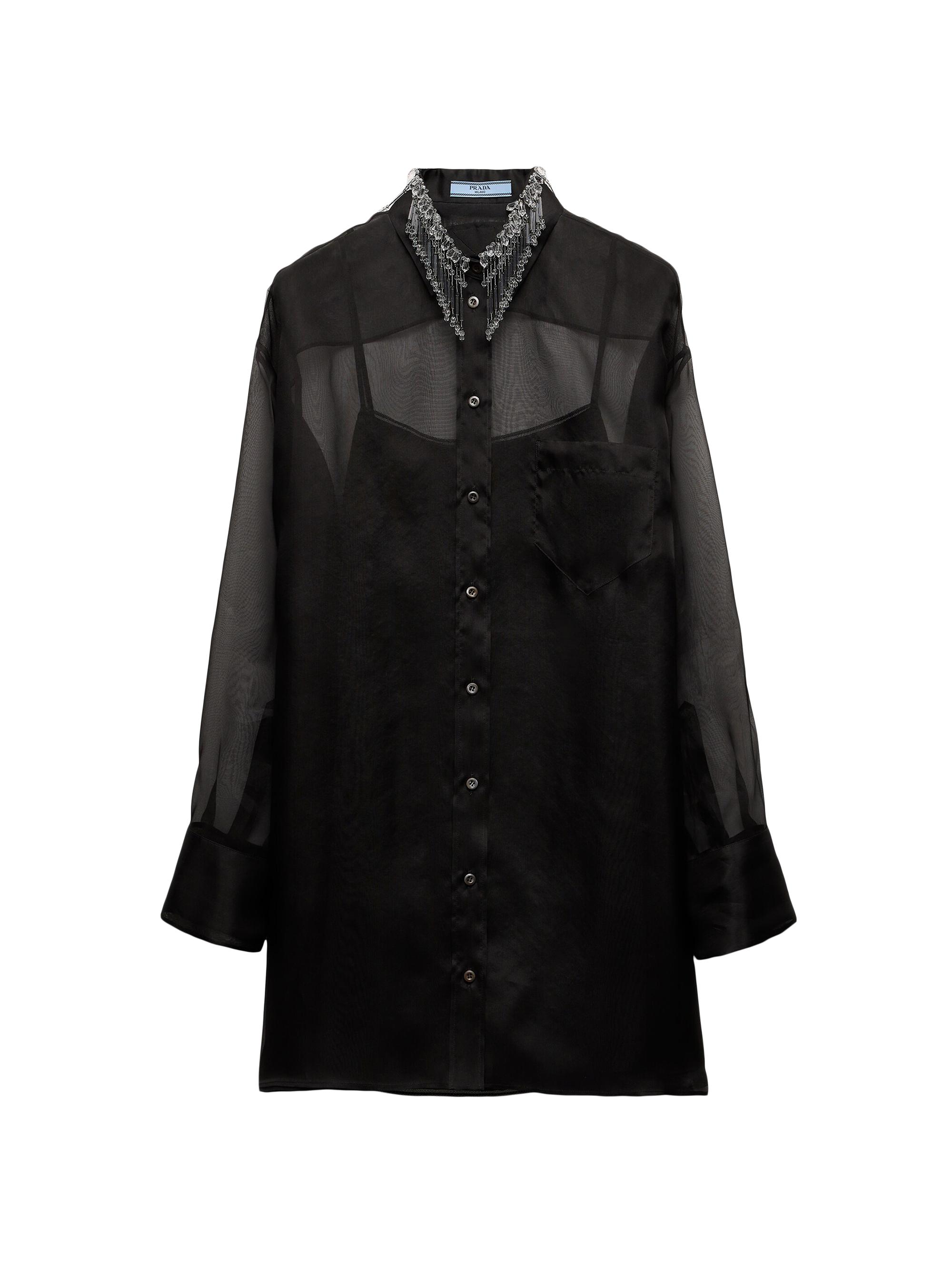 Prada Embroidered Organza Mini-Dress | Saks Fifth Avenue