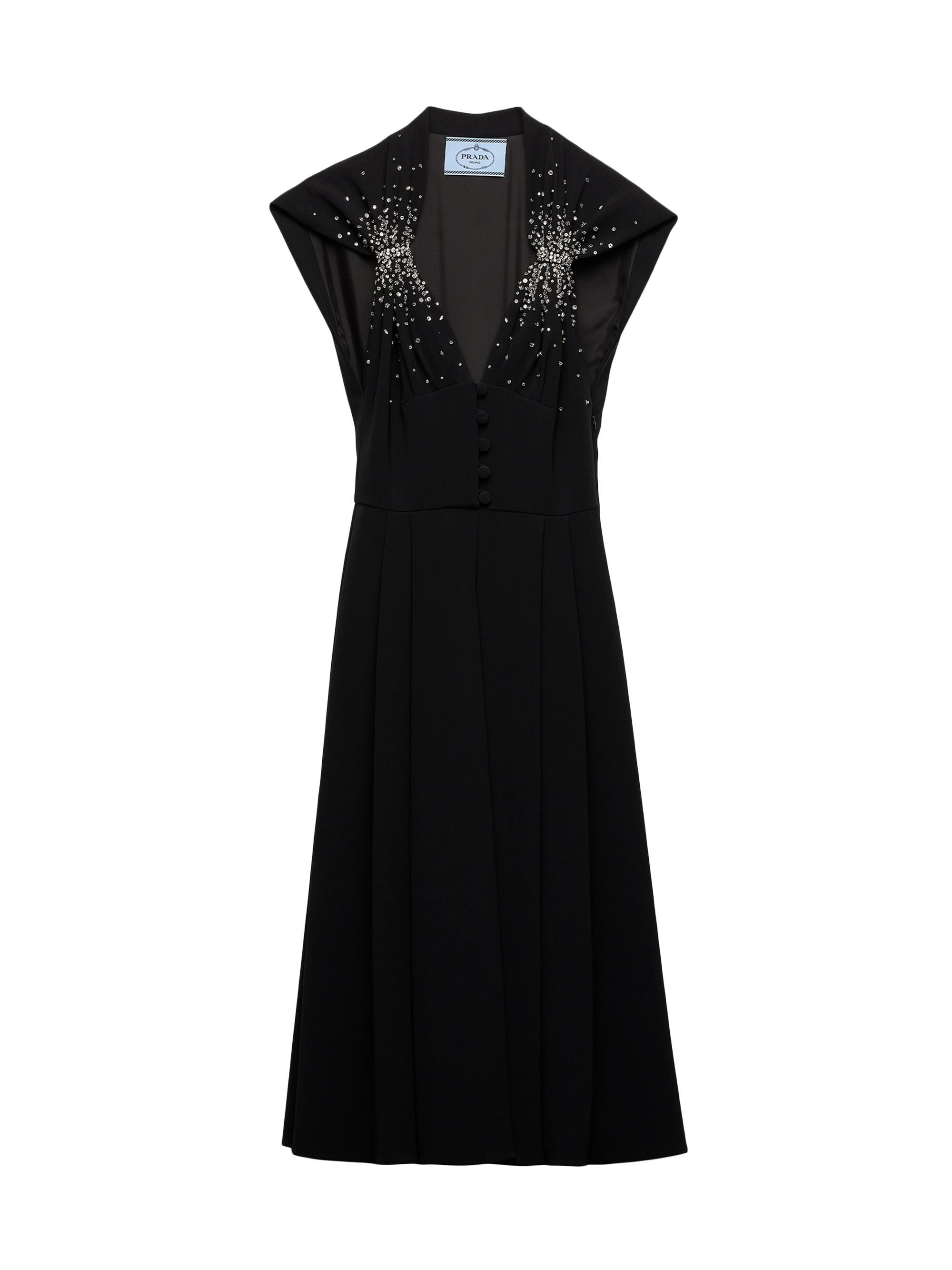 Prada Women's Embroidered Cady Dress - Black