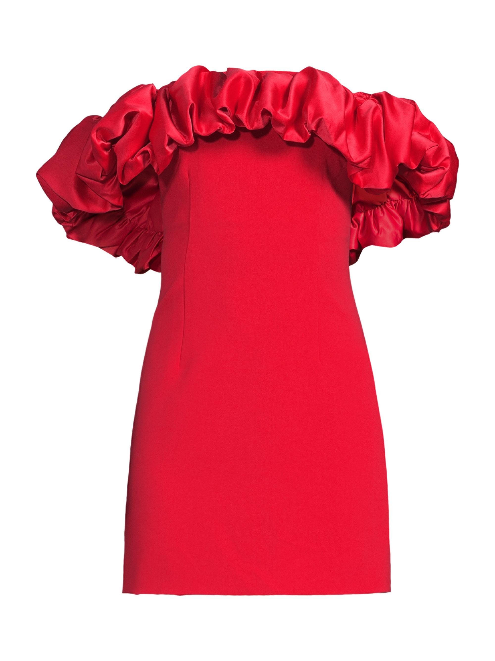 Likely Women's Ina Ruffle Off-The-Shoulder Dress - Scarlet
