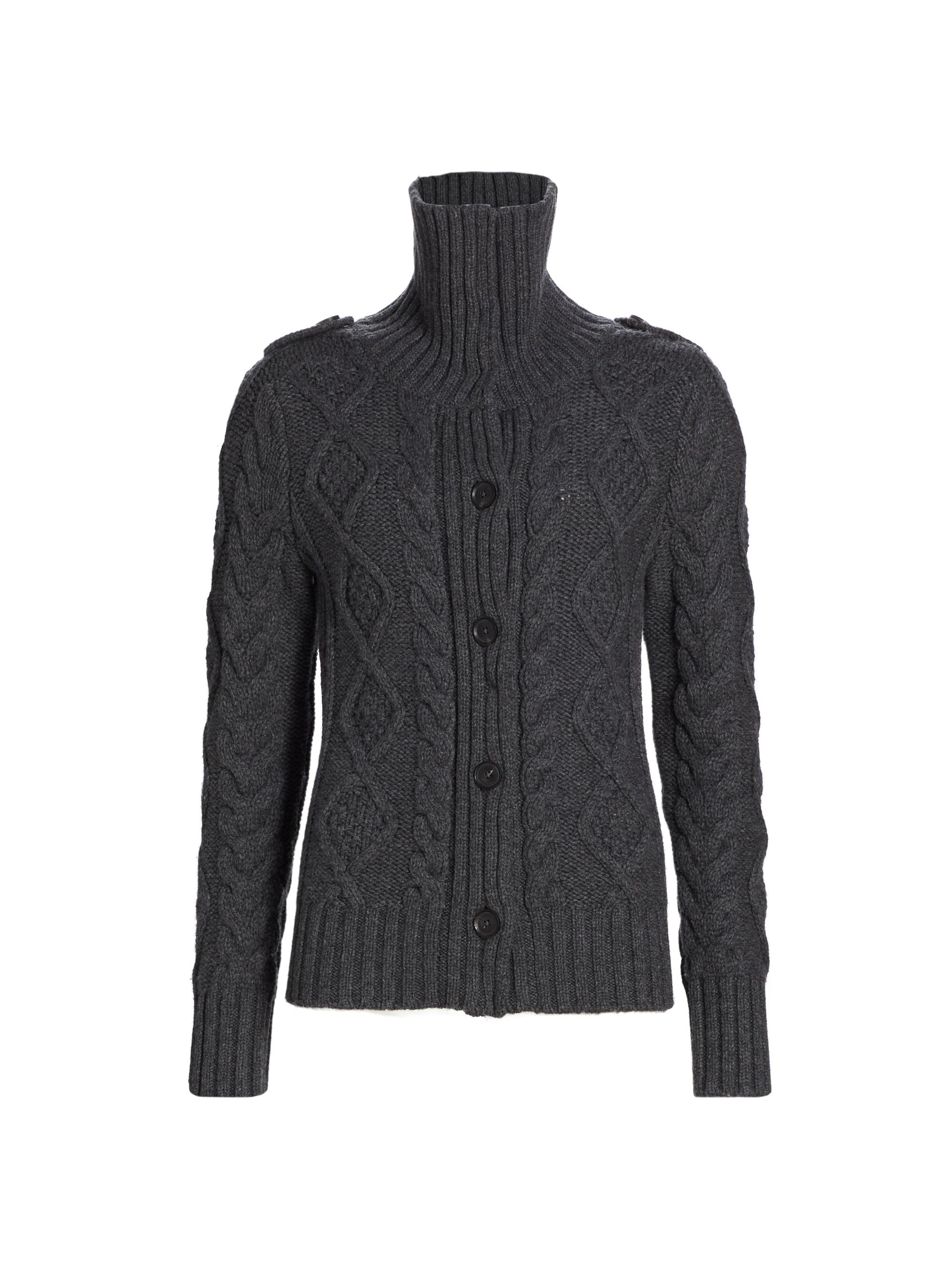 Nili Lotan Women's Allegra Wool & Cashmere Cardigan - Dark Grey Melange