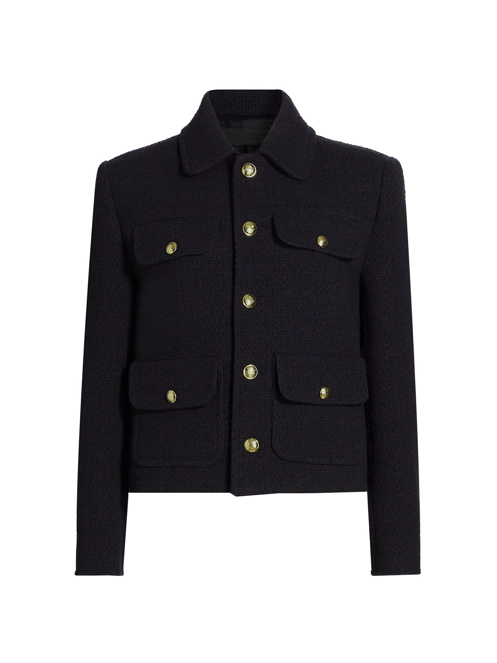 Nili Lotan Women's Paola Cotton-Blend Jacket - Dark Navy