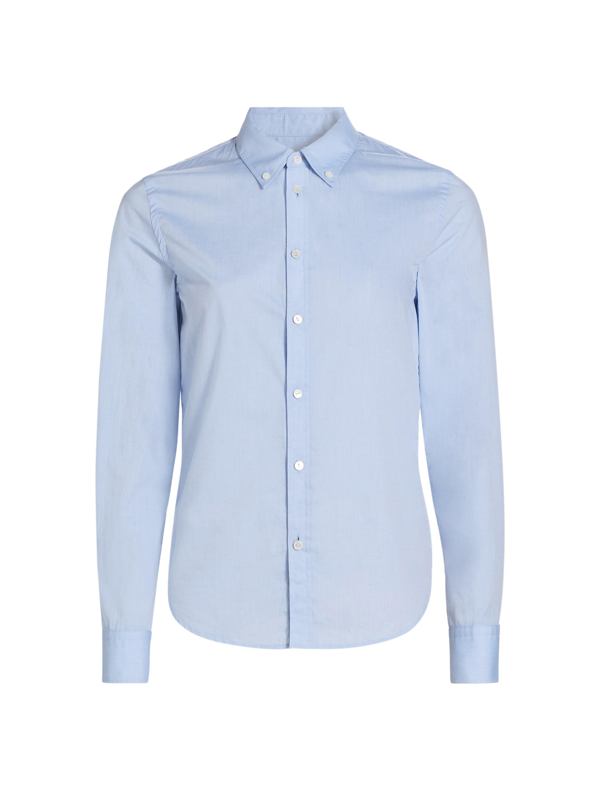 Nili Lotan Women's Dyllan Shrunken Shirt - Light Blue