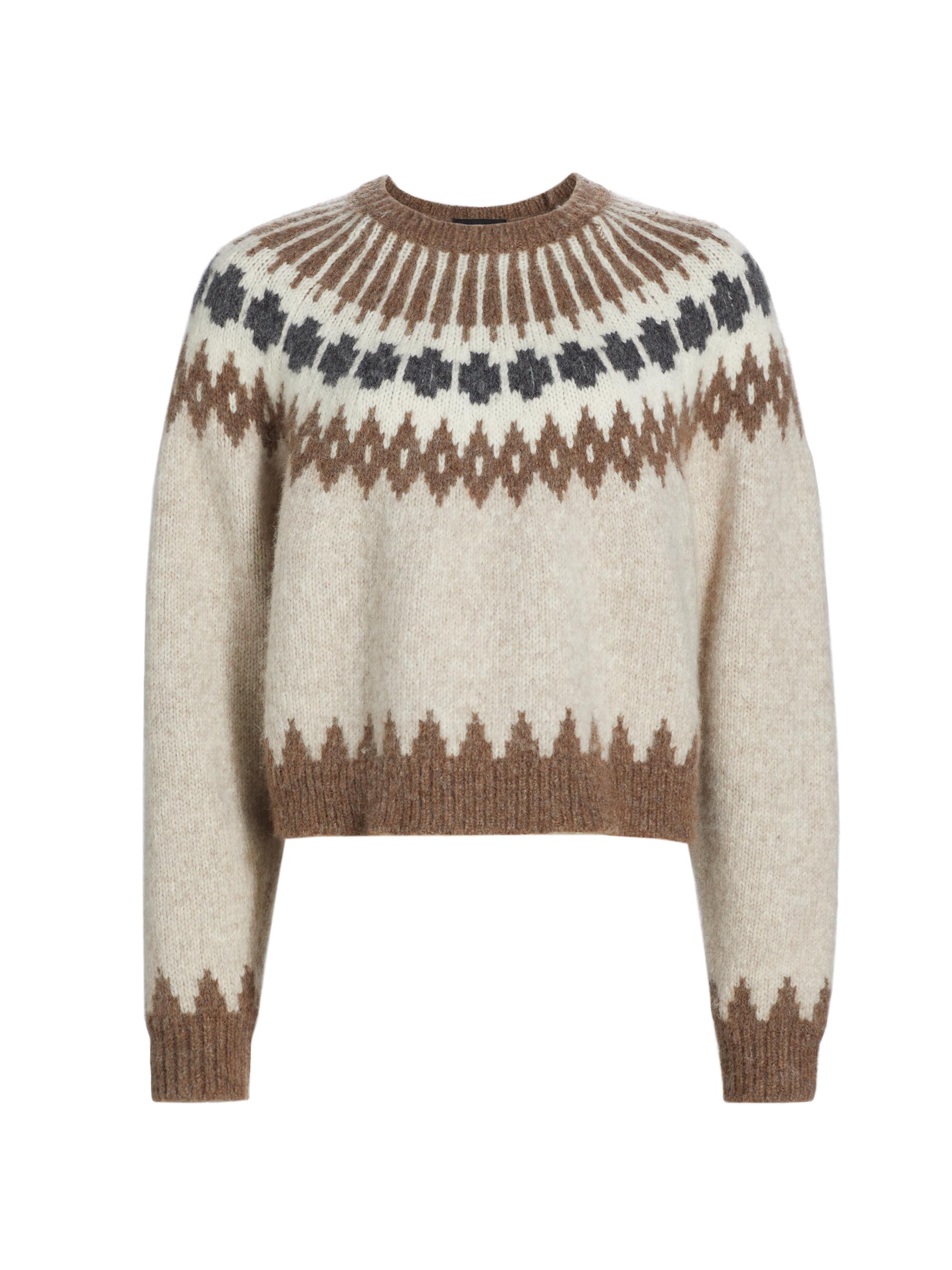 Nili Lotan Women's Alena Fair-Isle-Inspired Sweater - Oatmeal Fairisle