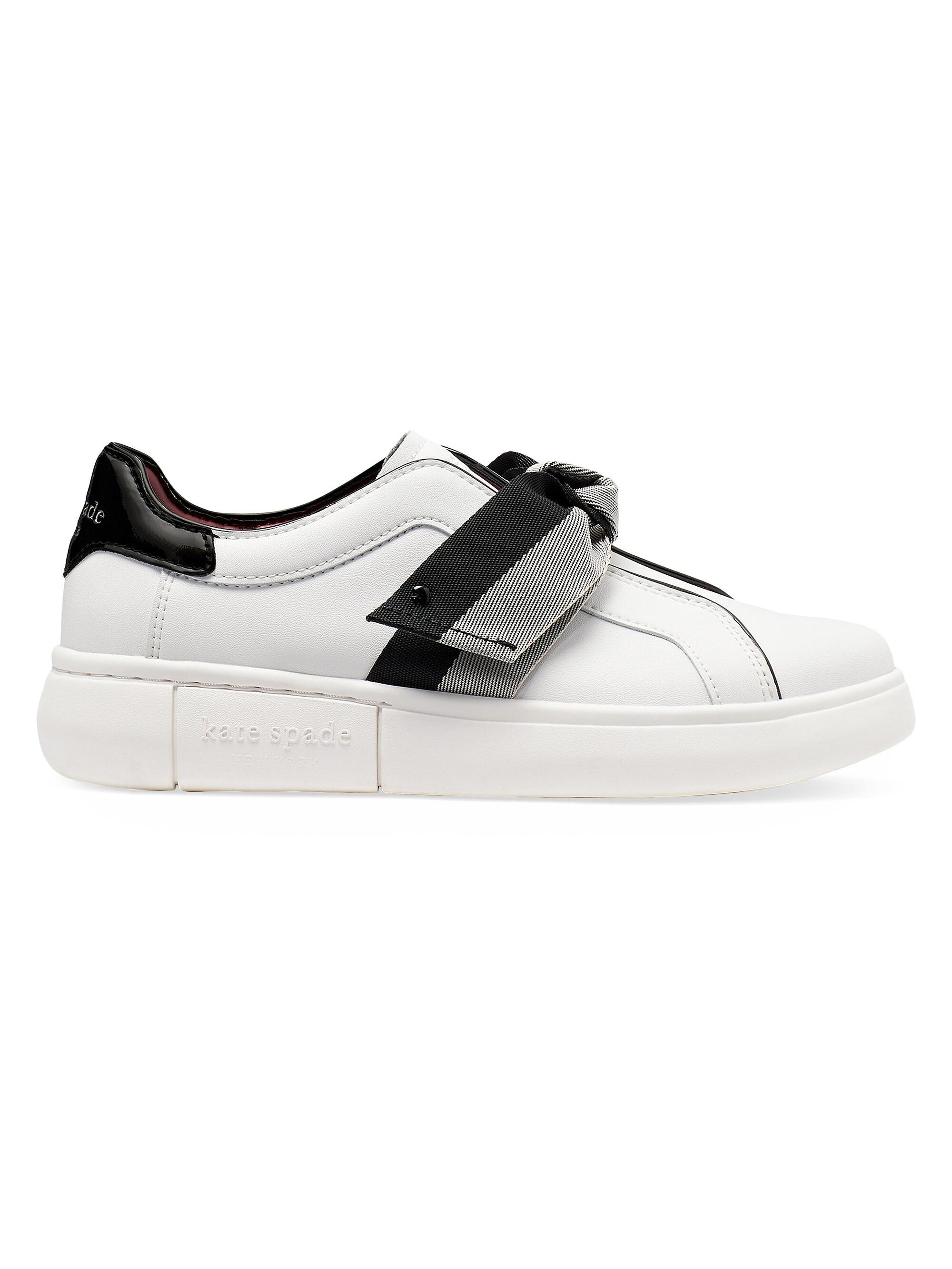 kate spade new york Lexi Bow-Detailed Leather Sneakers Saks