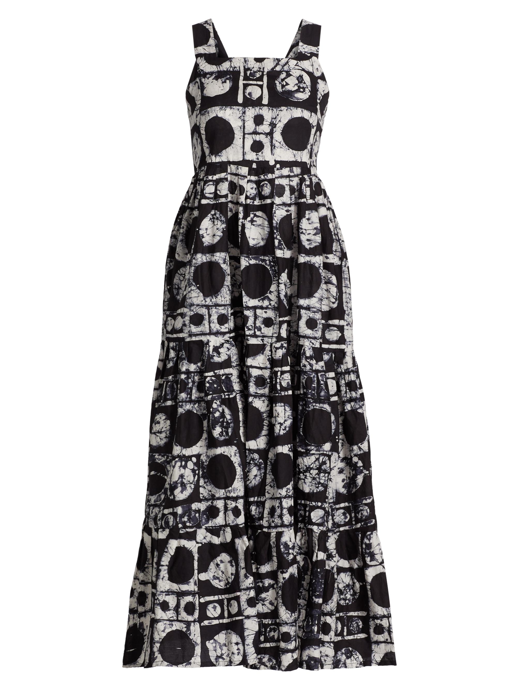 Busayo Women's Ayoola Printed Midi Dress - Black White