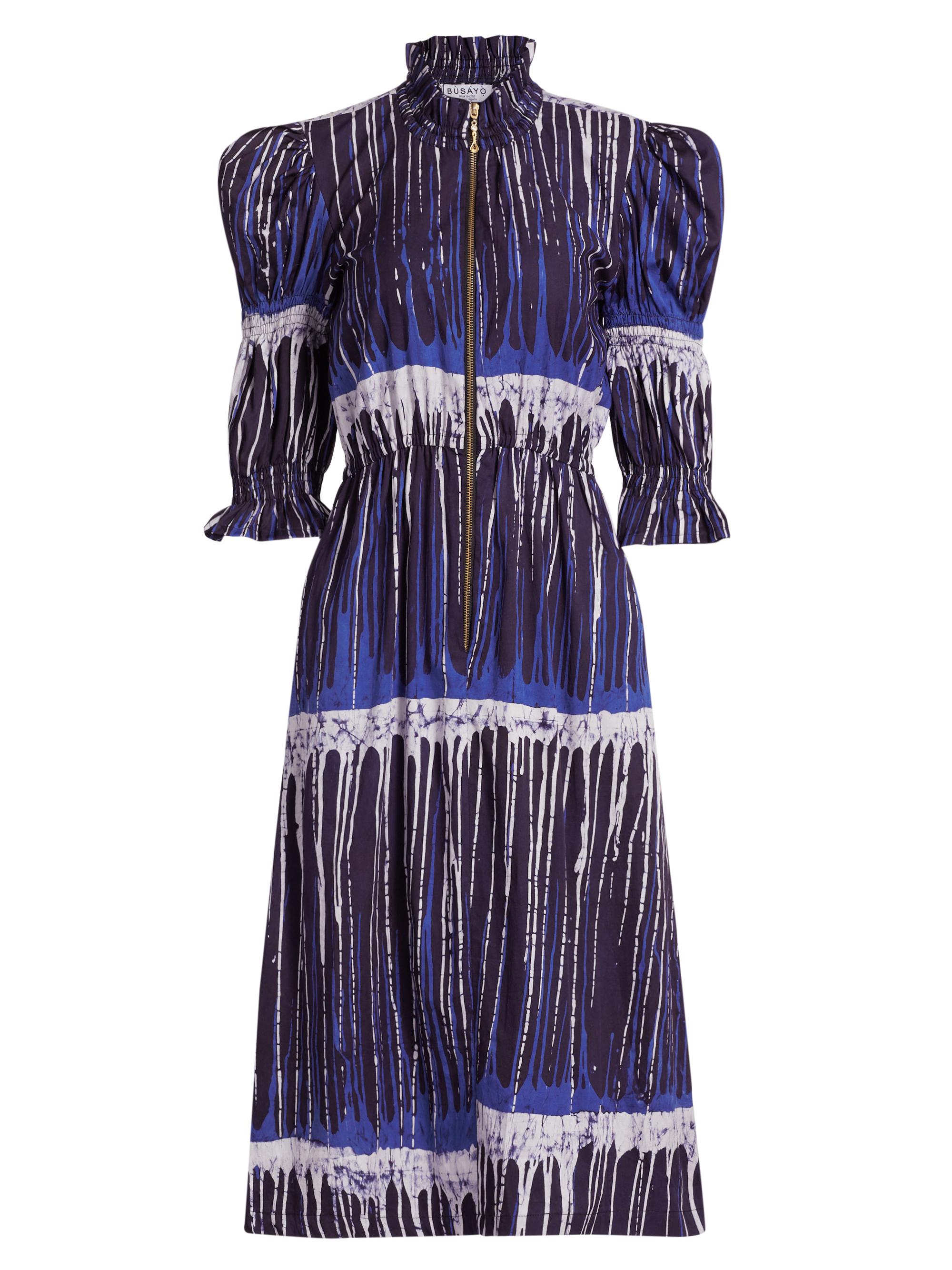 Busayo Women's Alaiye Dyed Midi-Dress - Blue Black