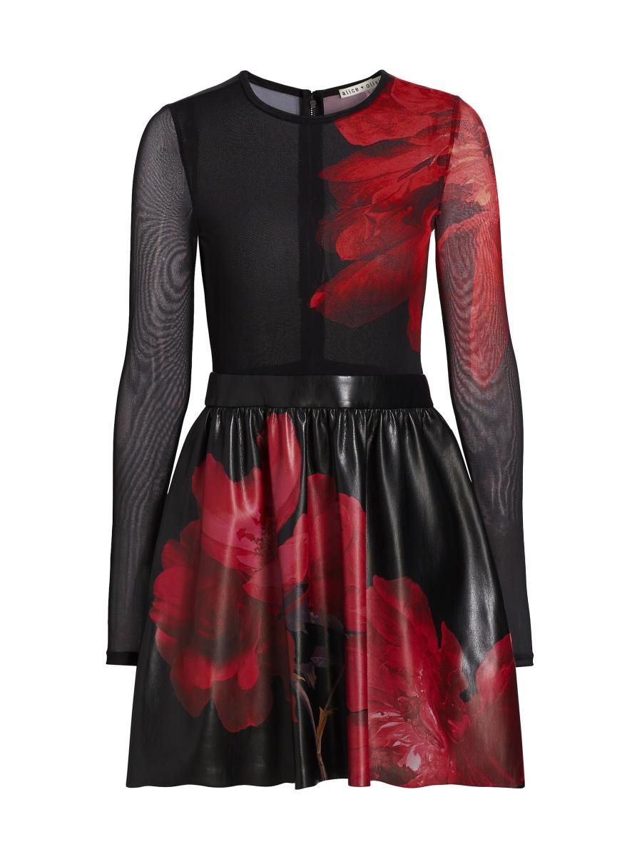 【最終値下げ】 Alice + Olivia Cherry Pouf dress Alice + Olivia Cherry Applique Collared Tulle Dress Size 0