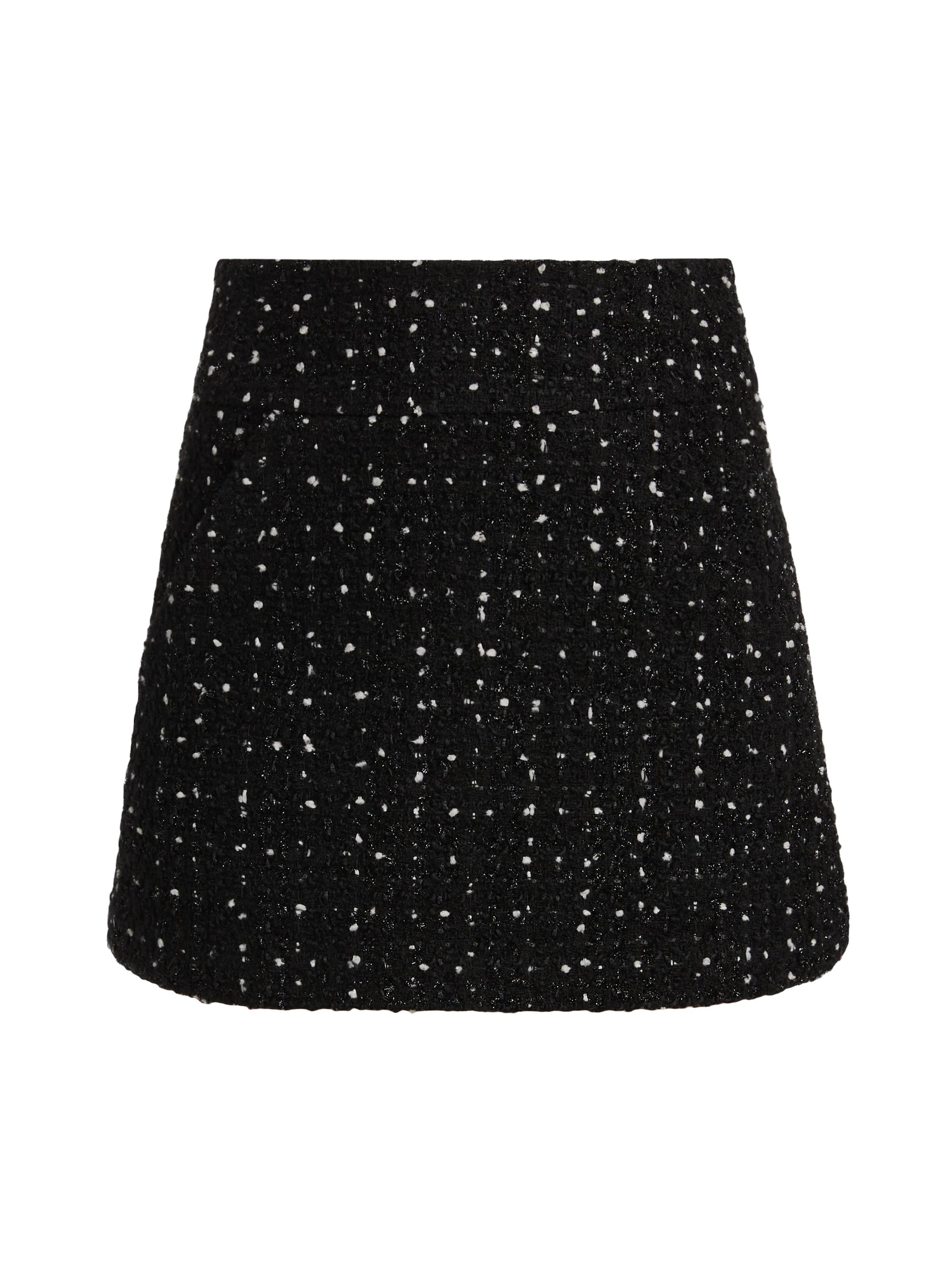 Alice + Olivia Women's Donald Tweed Mini Skirt - Black White