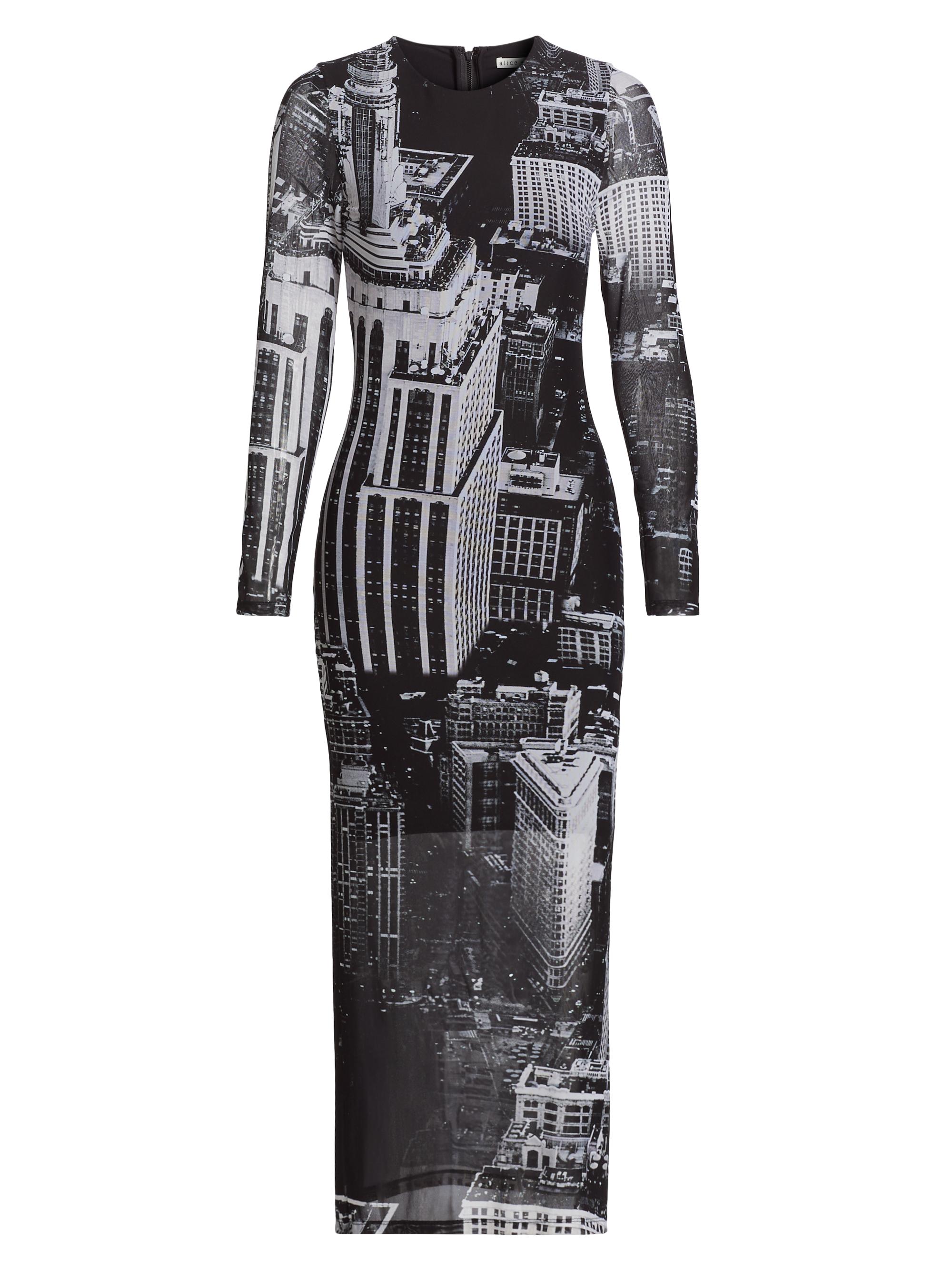 Alice + Olivia Women's Delora Cityscape Print Midi-Dress - Cityscape