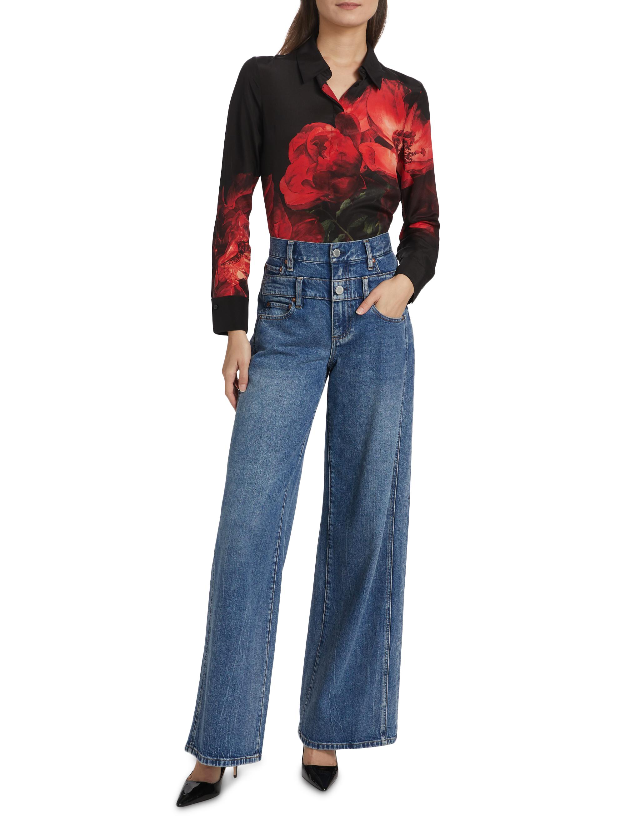 Alice + Olivia High-Rise Double Waistband Cool Jeans | Saks