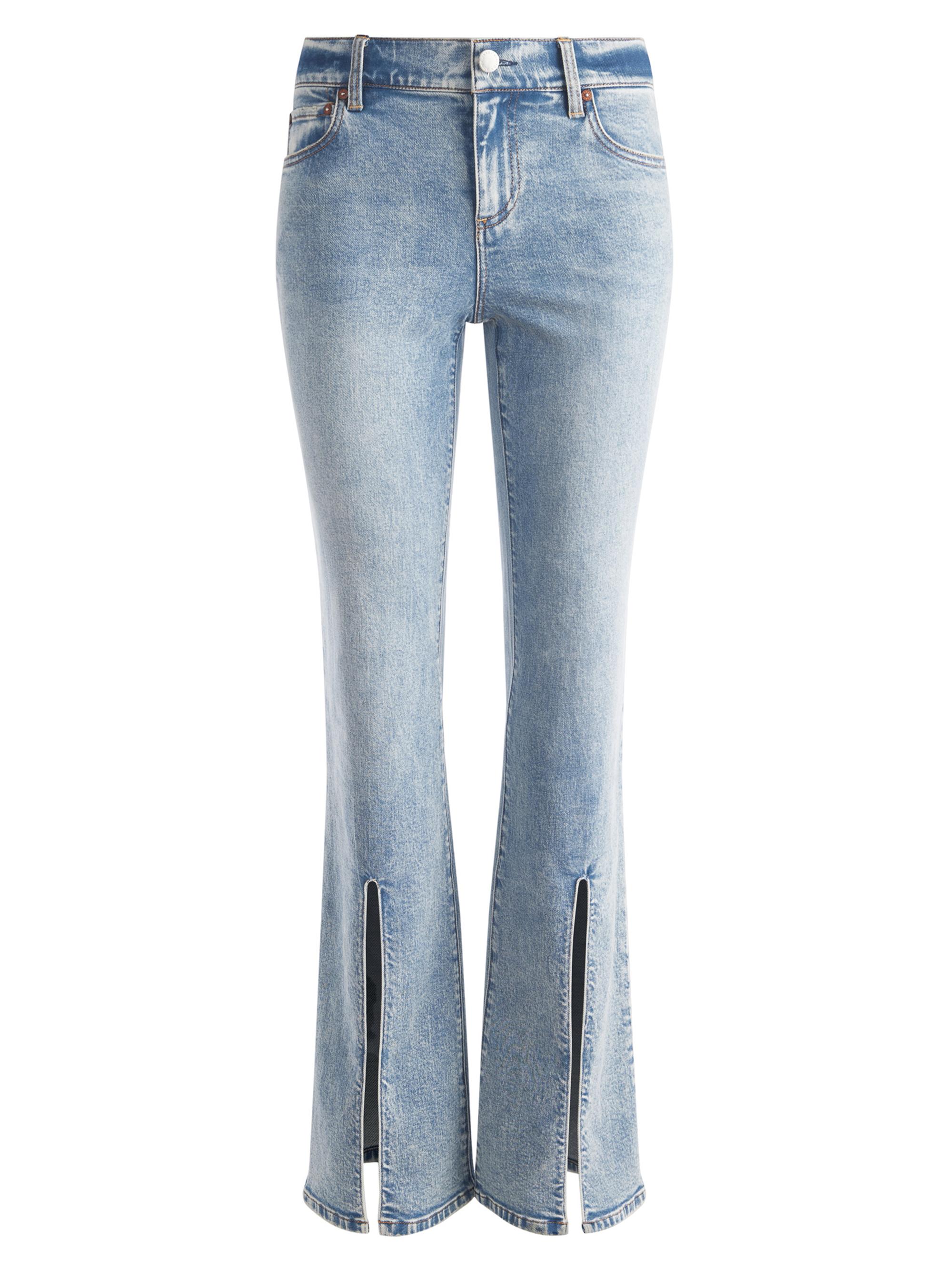 Alice + Olivia Women's Winslow Mid-Rise Slim-Fit Slit Jeans - Harlow Vintage Blue