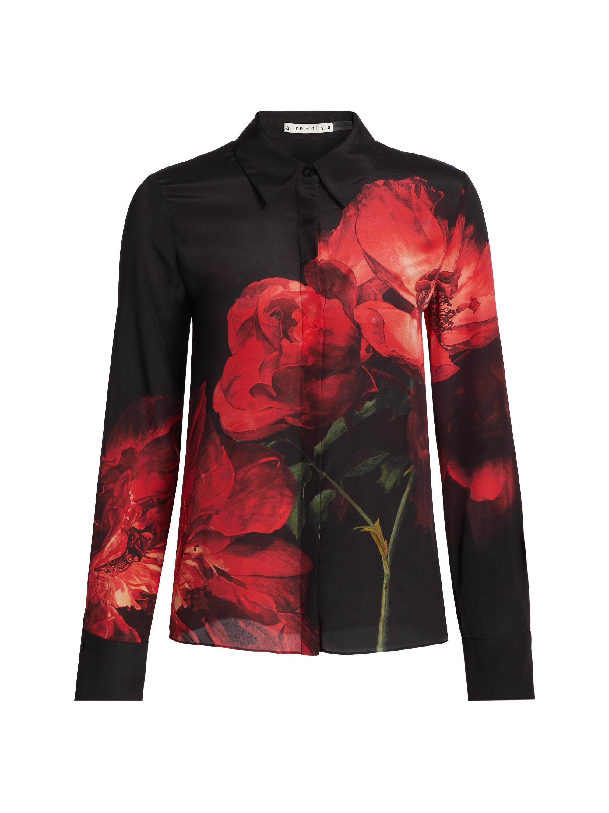 ALICE + OLIVIA Brady Slim-Fit Button-Front Blouse | Saks Fifth Avenue