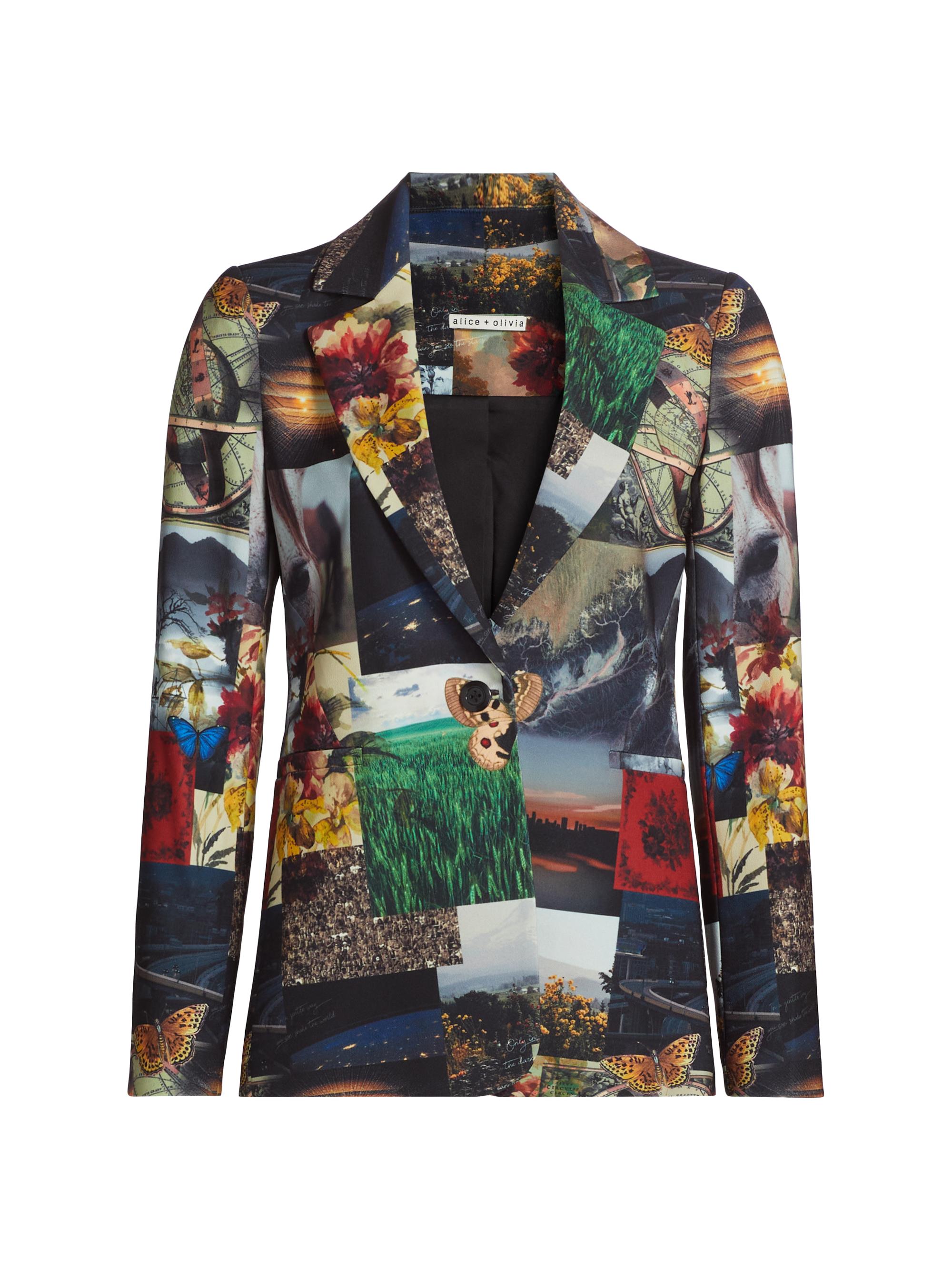 Alice + Olivia Women's Macey Photographic-Print Blazer - Eco Fusion