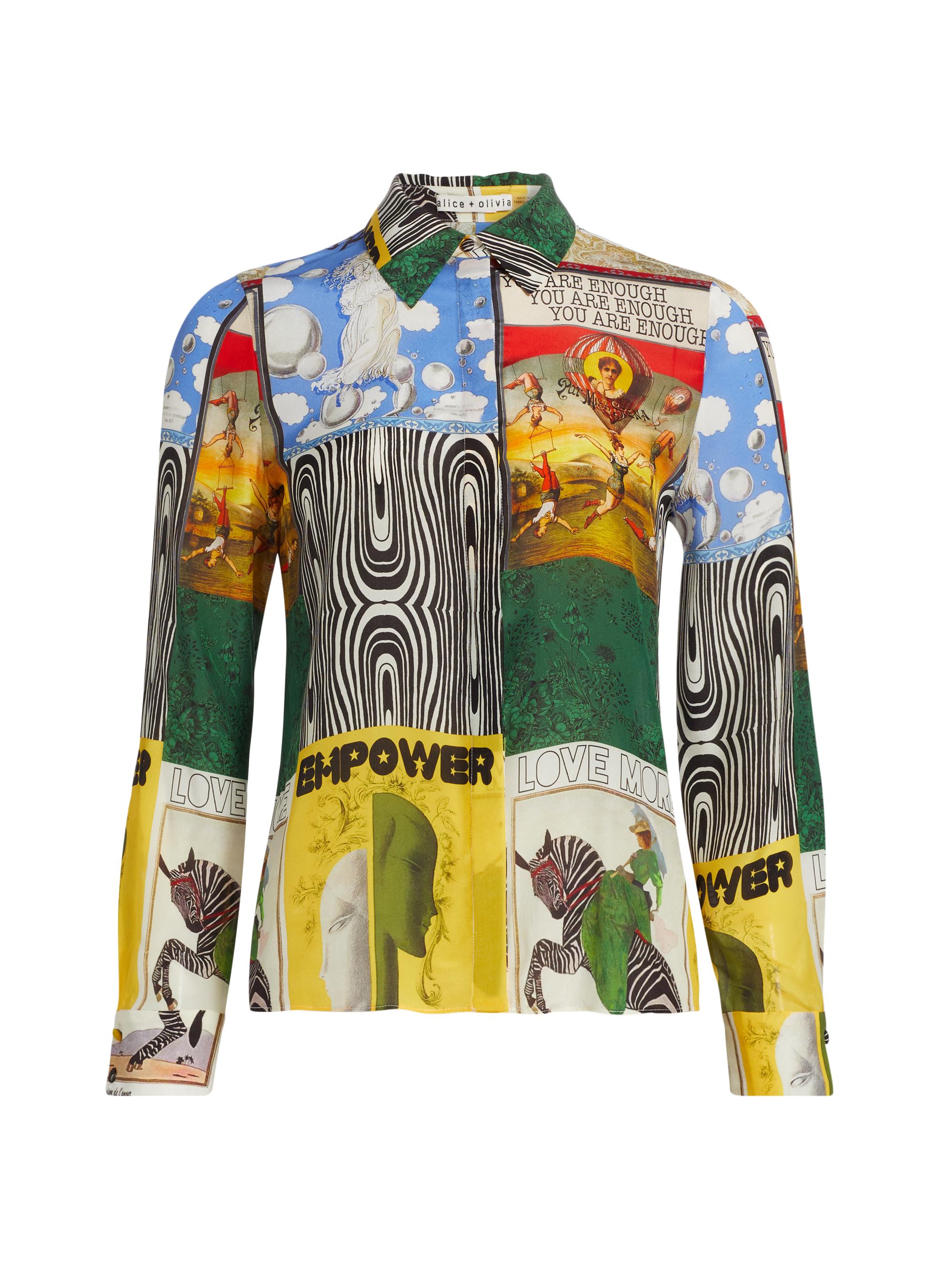 Alice + Olivia Women's Willa Graphic-Print Long-Sleeve Blouse - Haute Couture