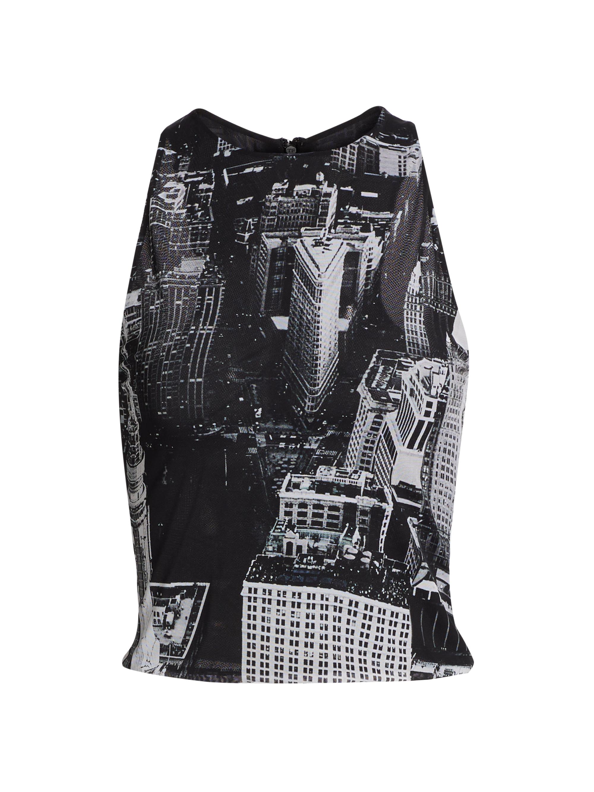 Alice + Olivia Women's Pania Print Racerback Crop Top - Cityscape