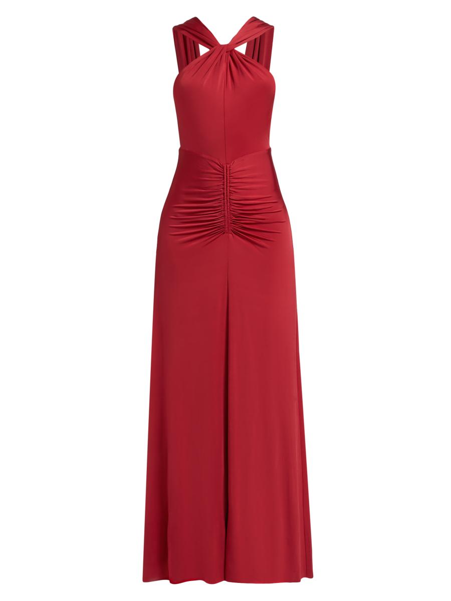 Ameri MONA DESIGN NECK DRESS ¥13,000 Embellished Halter Neck A-Line Flower Girl Dress | David's