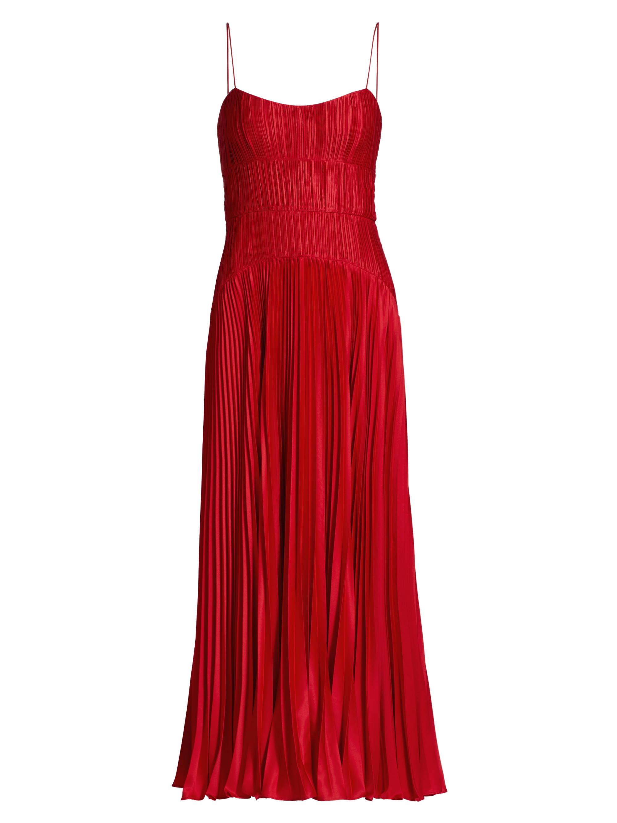 Amur Women's Cherry Pleated Maxi Dress - Red Calla Lily