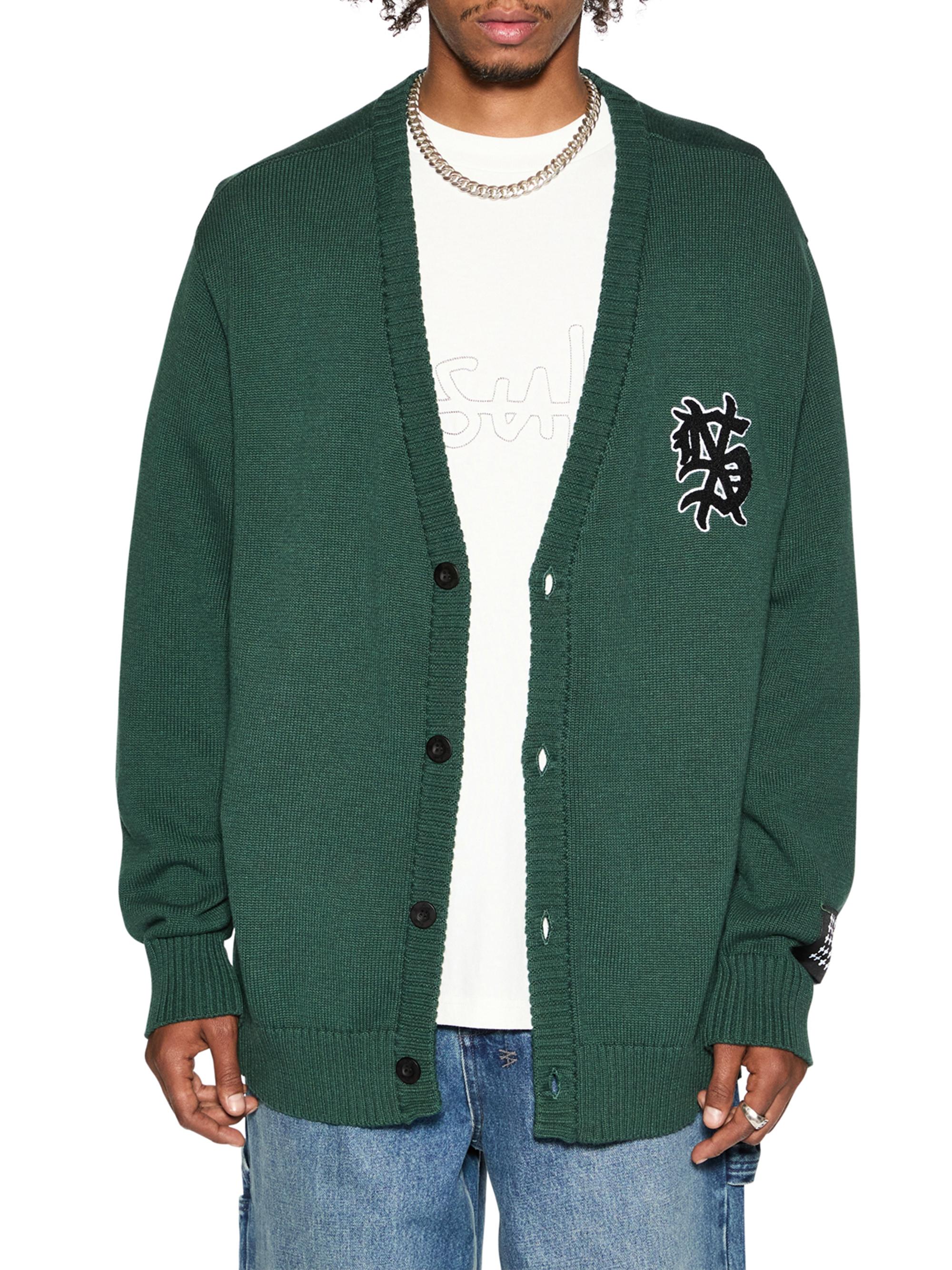 Ksubi Men's Mad Mad World Dug Out Knit Cardigan - Army