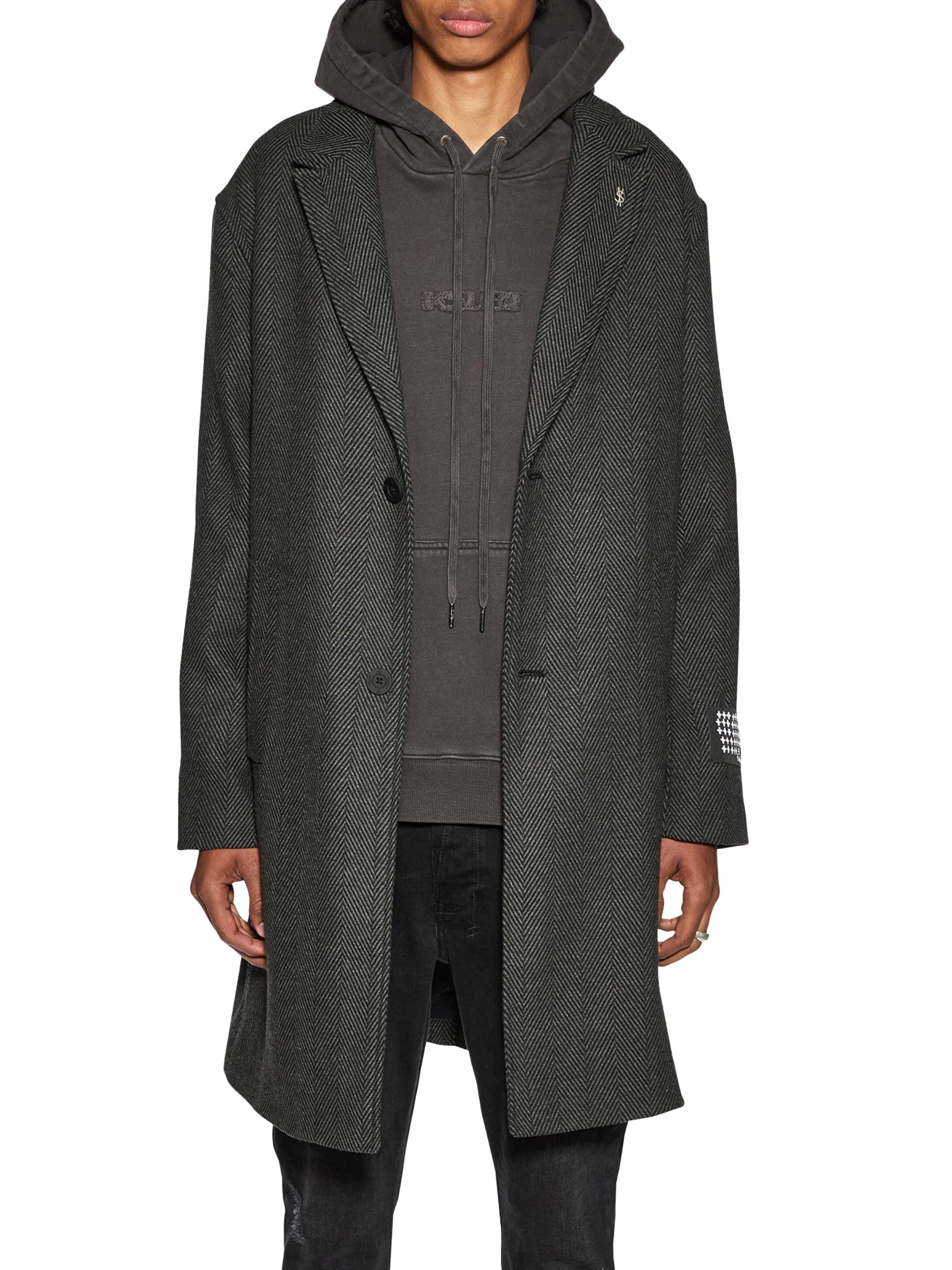 Ksubi Men's Battery Herringbone Coat - Charcoal