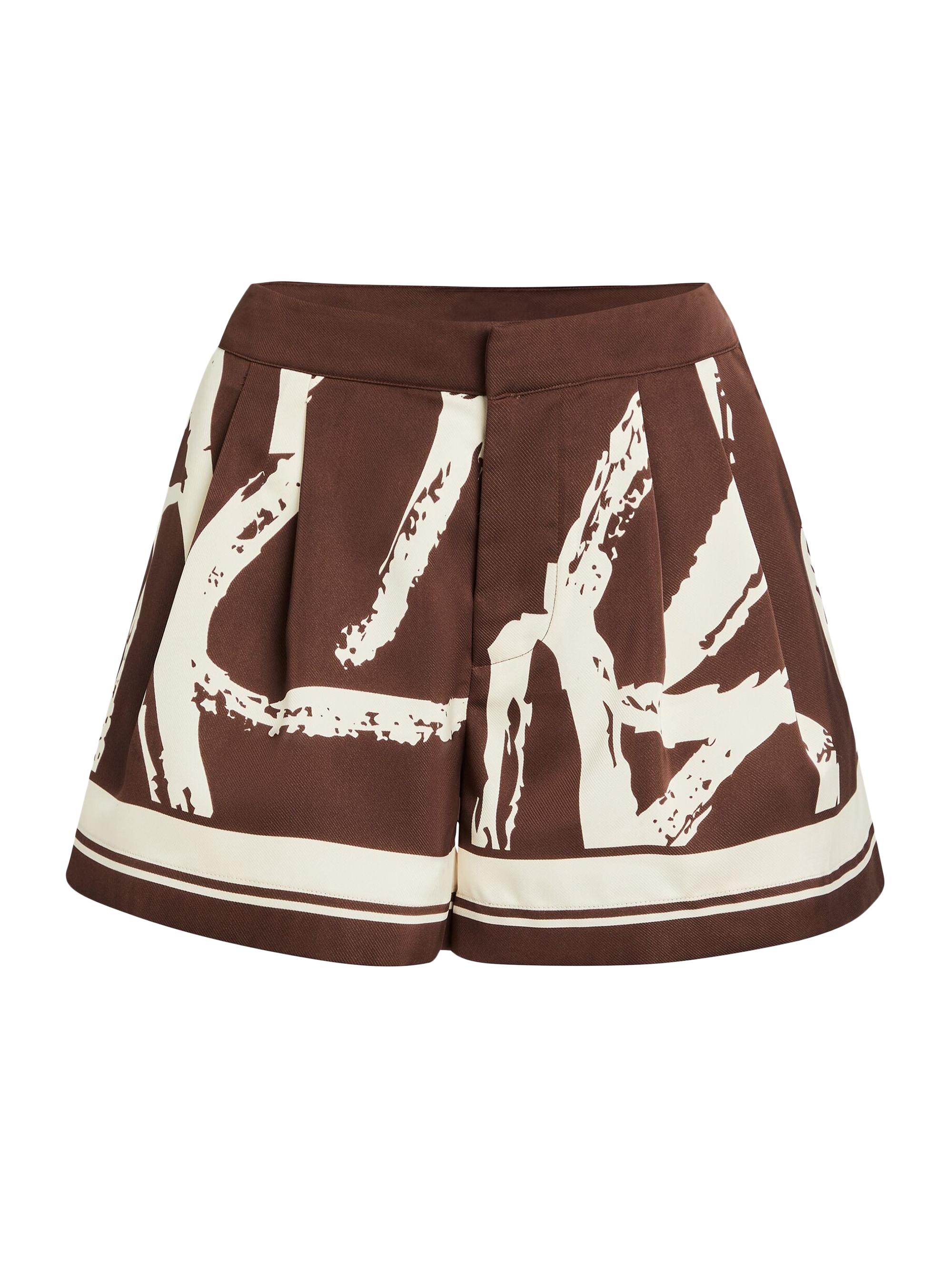 Ser.o.ya Women's Cruise Pleated Shorts - Coconut Script
