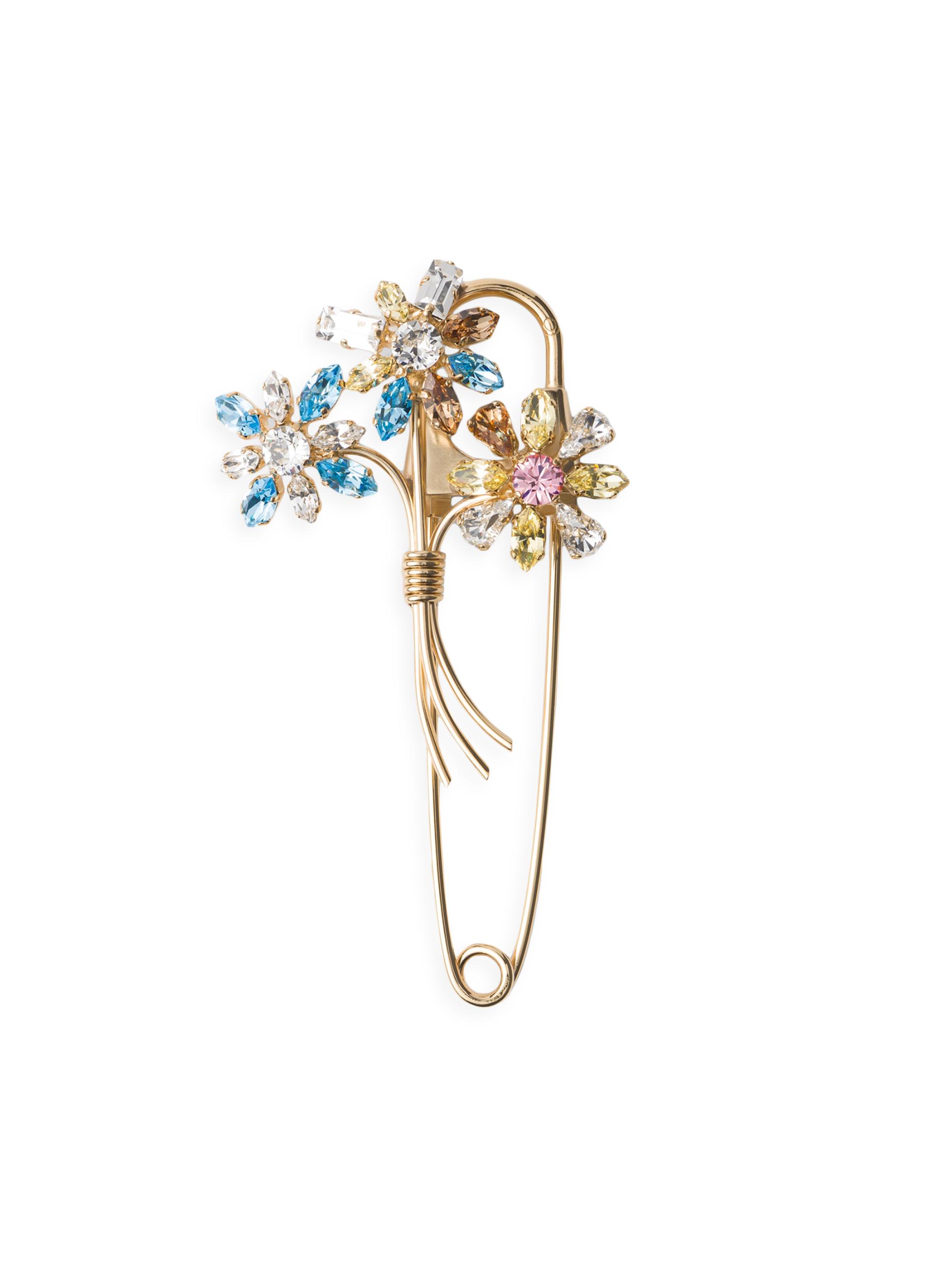 Prada Women's Metal Brooch with Crystals - Assorted