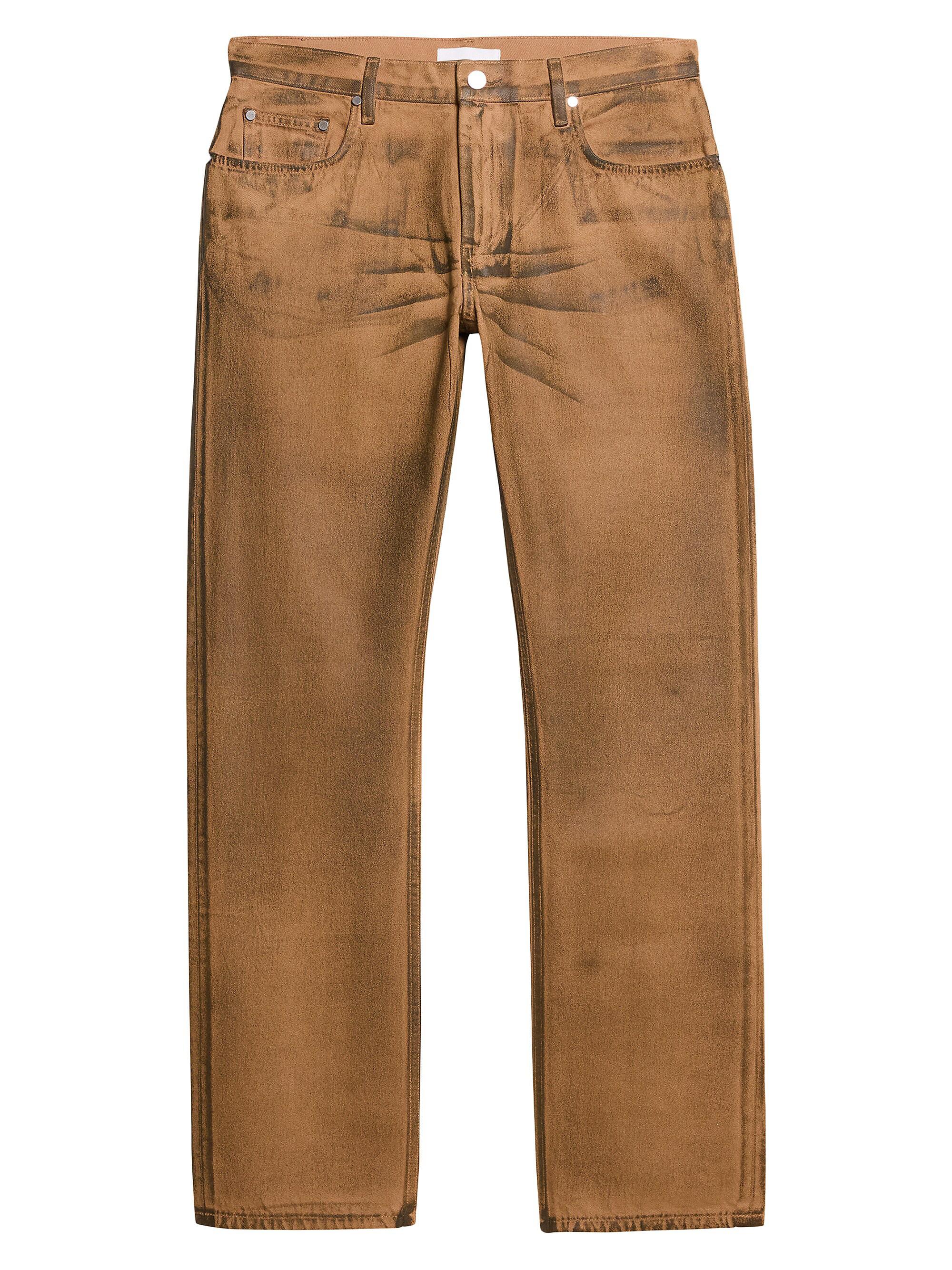 Helmut Lang Men's Worker Straight-Leg Jeans - Waxed Oil Stain