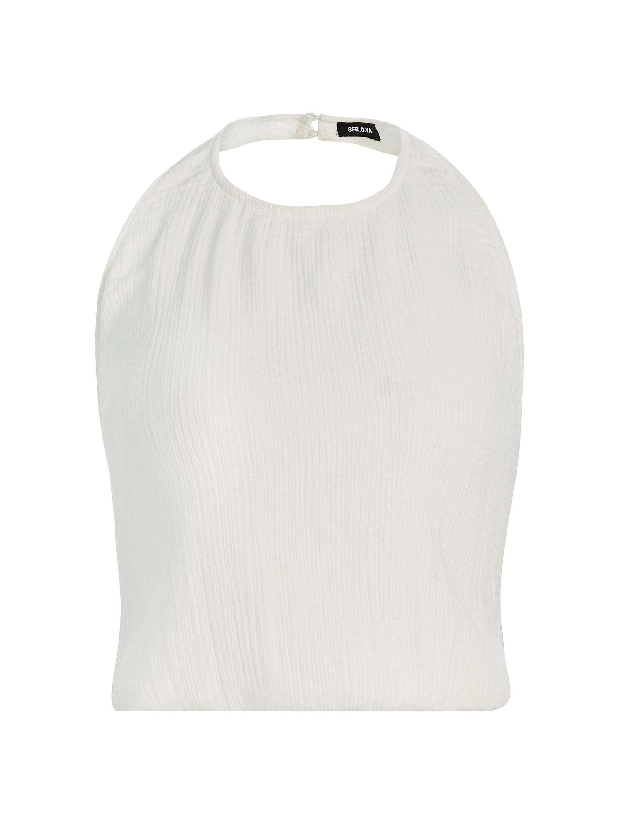Ser.o.ya Women's Yen Gauze Halter Top - White