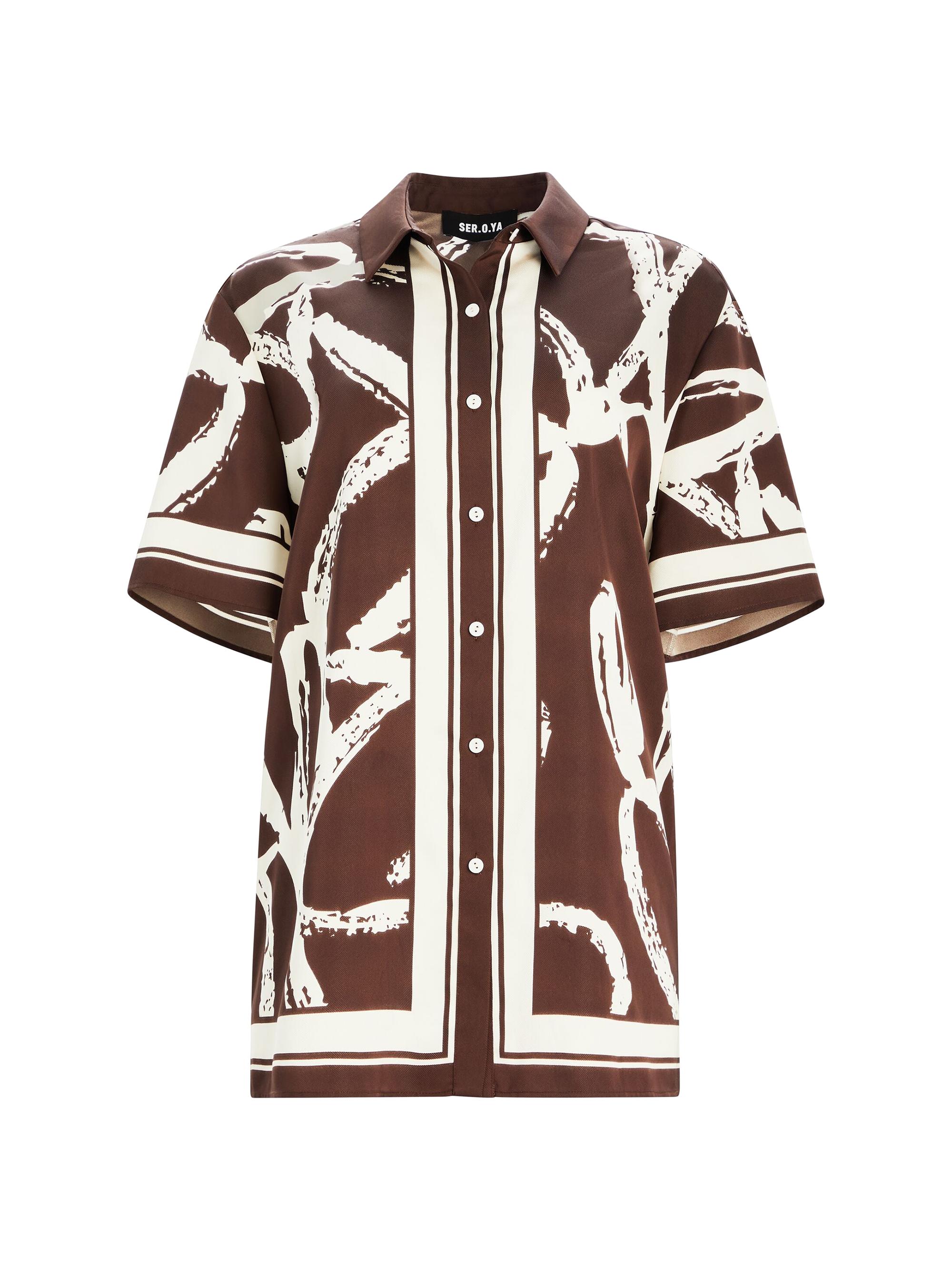 Ser.o.ya Women's Davey Button Down Shirt - Coconut Script