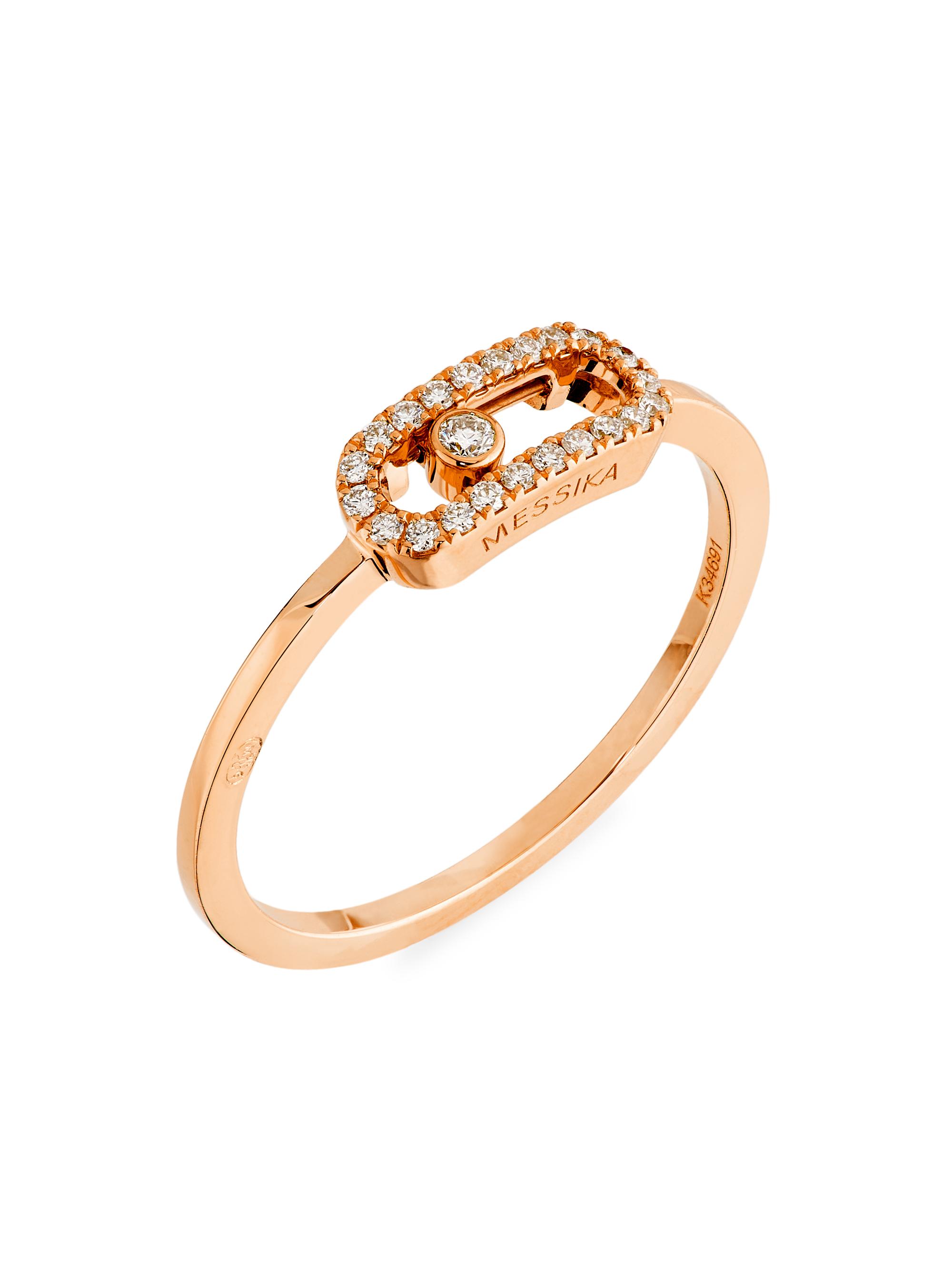 Messika Women's Move Uno 18K Yellow Gold & 0.09 TCW Diamond Ring - Rose Gold